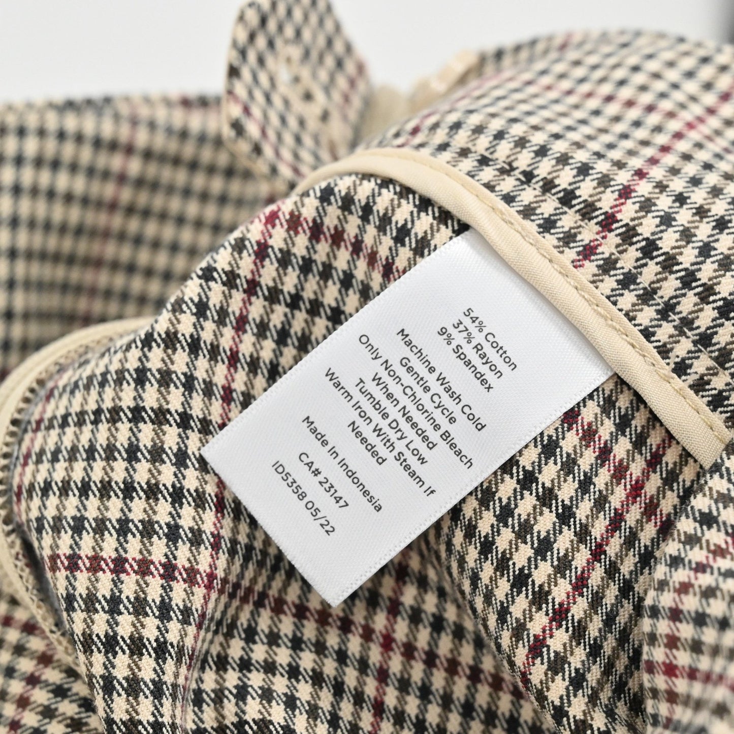 Talbots Womens Chatham Ankle Pants Size 6 Preppy Brown Beige Plaid Houndstooth