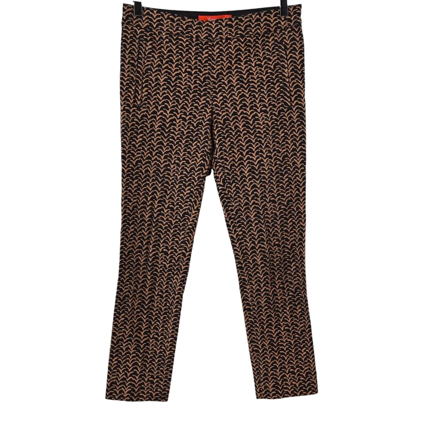ANTHROPOLOGIE Pants Womens Size 4 Cartonnier Charlie Ankle Brown Black Print