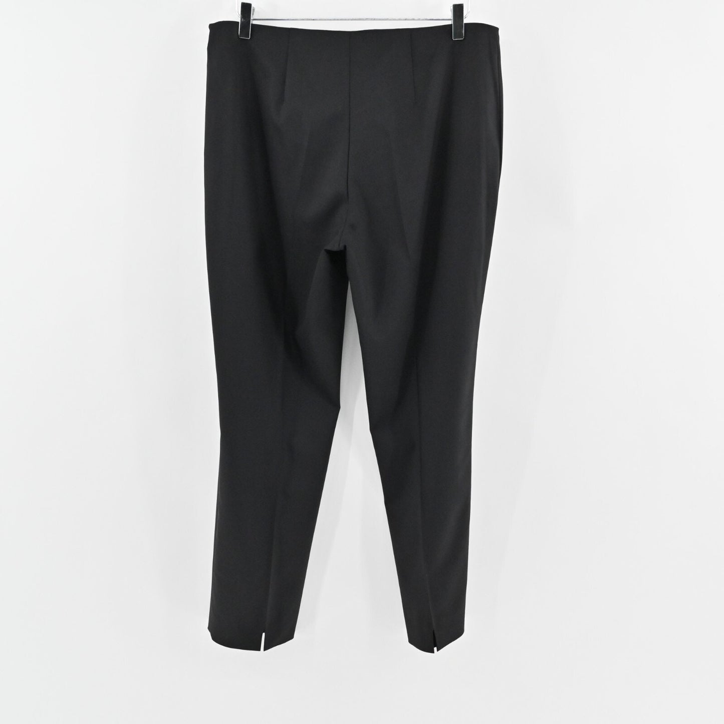 LES COPAINS Pants Womens Size 48 Black Loro Piana Wool Straight Leg Trousers