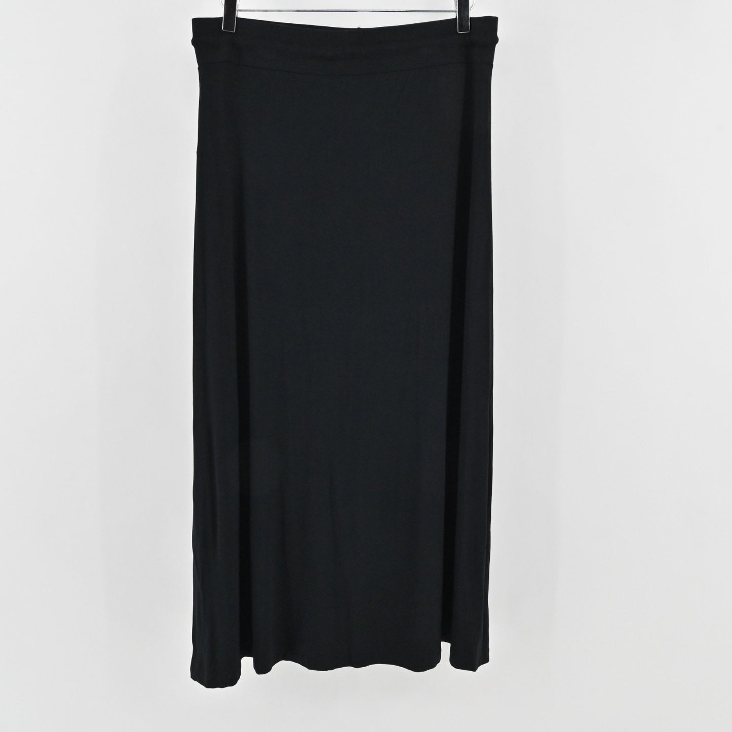 Ralph Lauren Black Maxi Skirt Size M Petite Drawstring Solid Lagenlook Boho LRL