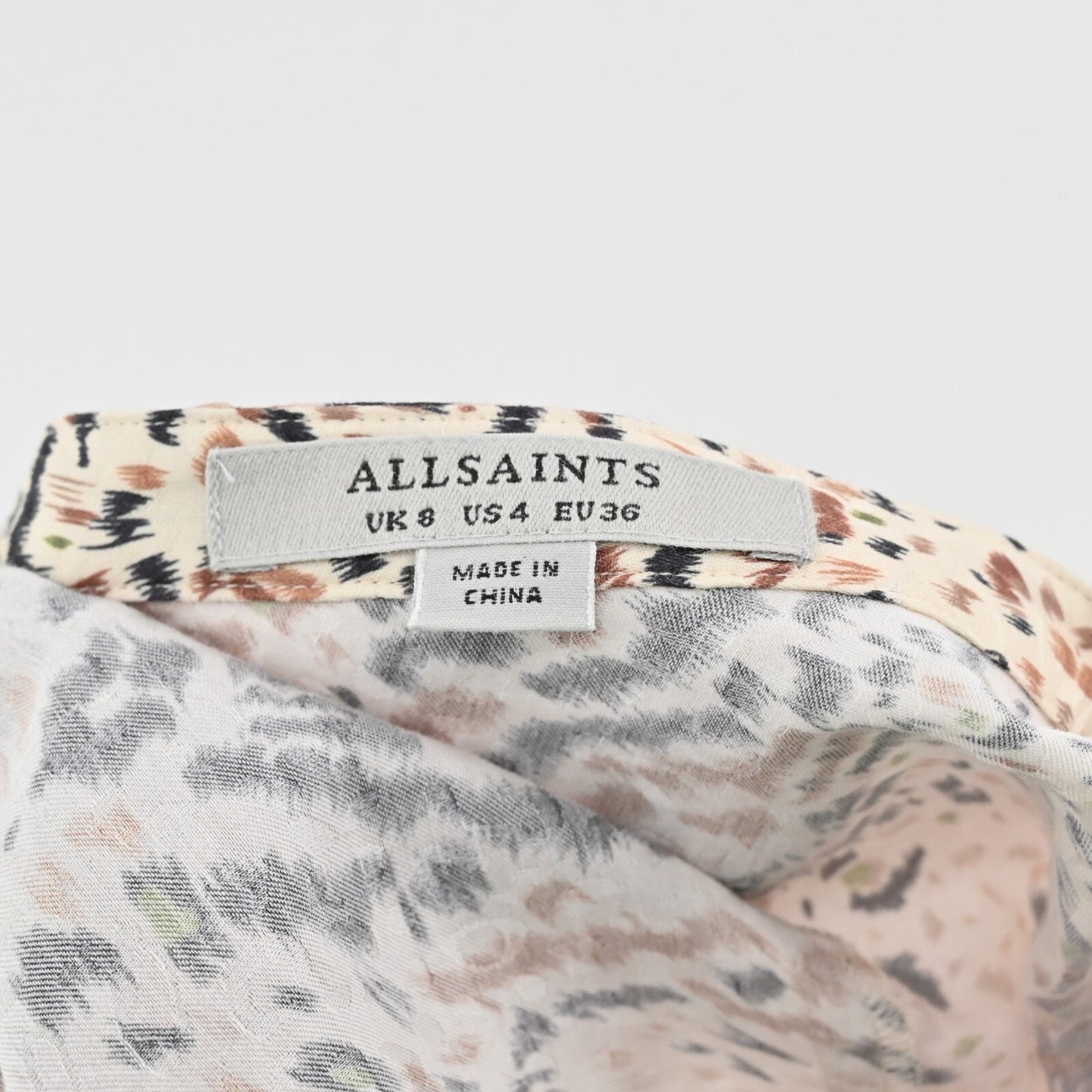 ALLSAINTS Skirt Size 4 Raya Arietta Animal Print Multi Ruffled Asymmetric Hem
