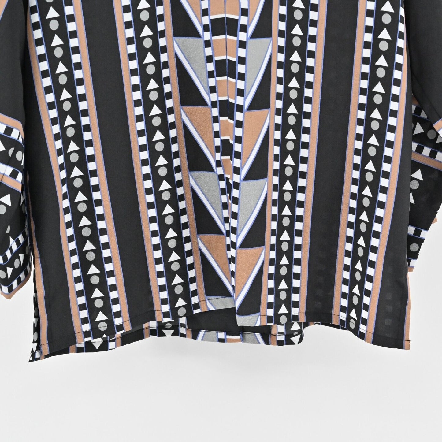 BOB MACKIE Top Womens Size XL Blouse Multicolor Geometric Print Wearable Art