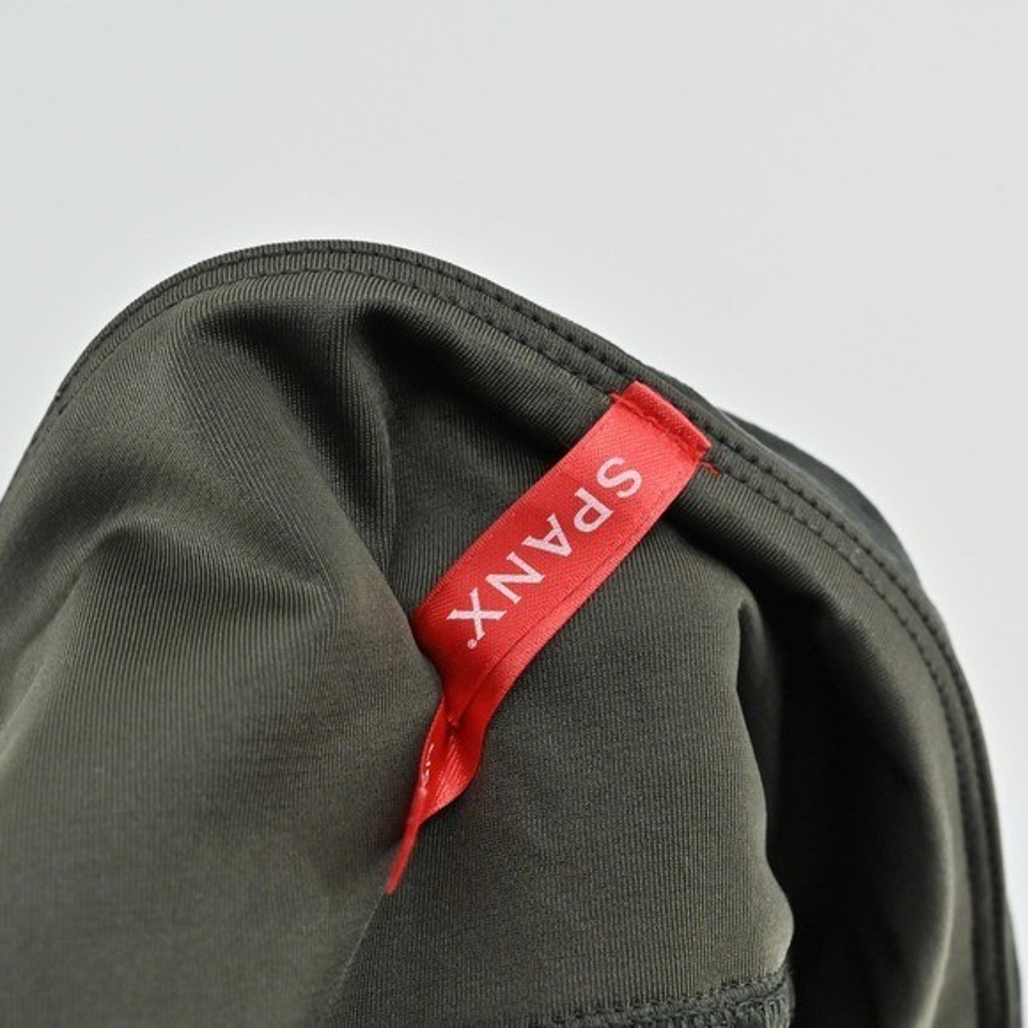 Spanx Womens Velvet Leggings Olive Green Size L Soft Stretch High Waisted Modern