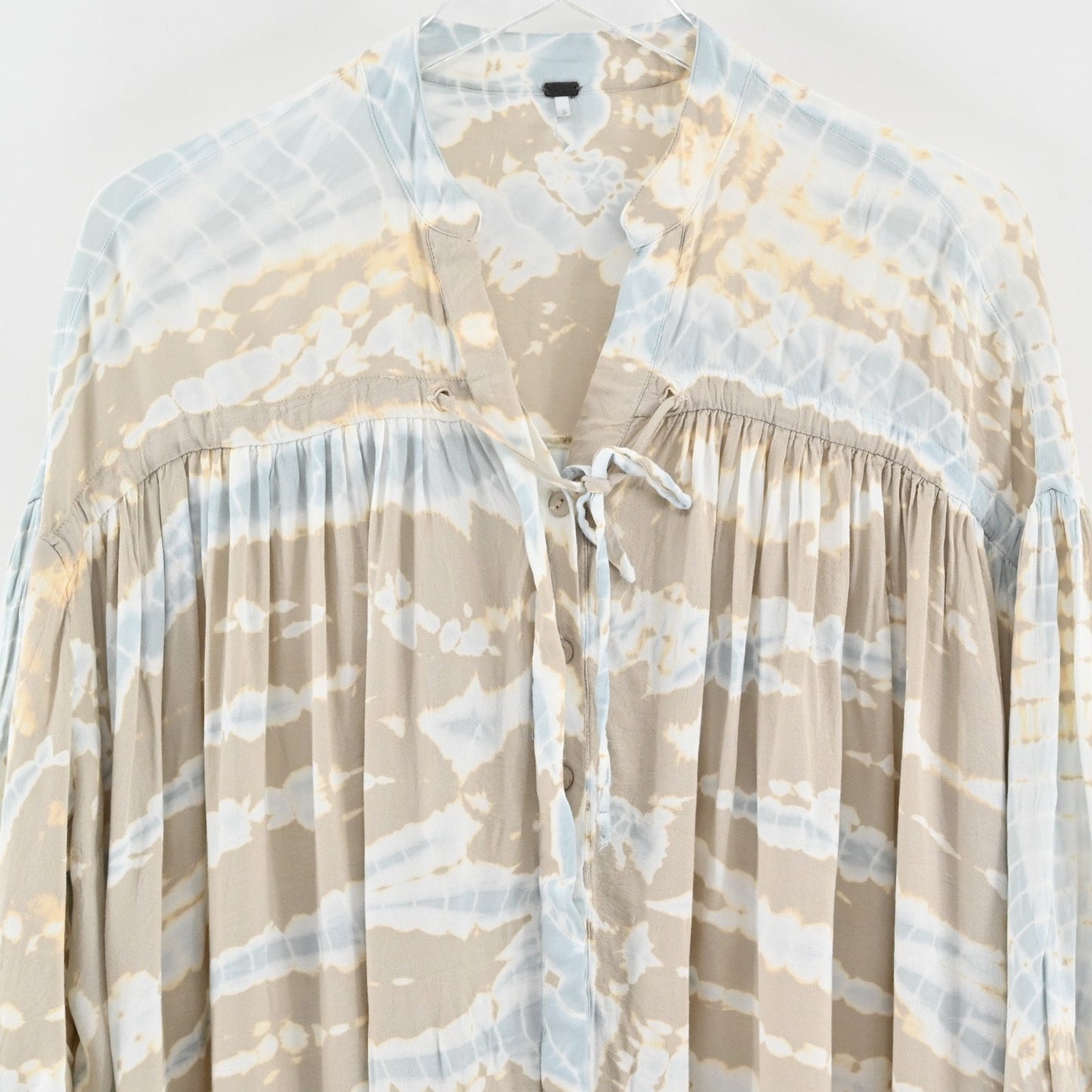 YOUNG FABULOUS BROKE Womens Tress Top Size XS Tie Dye Boho Coastal Button Retro