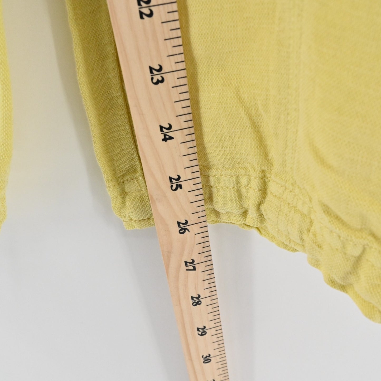 Nicole Miller Womens Yellow Cargo Pants Size XS Linen Blend Crop Cinch Hem