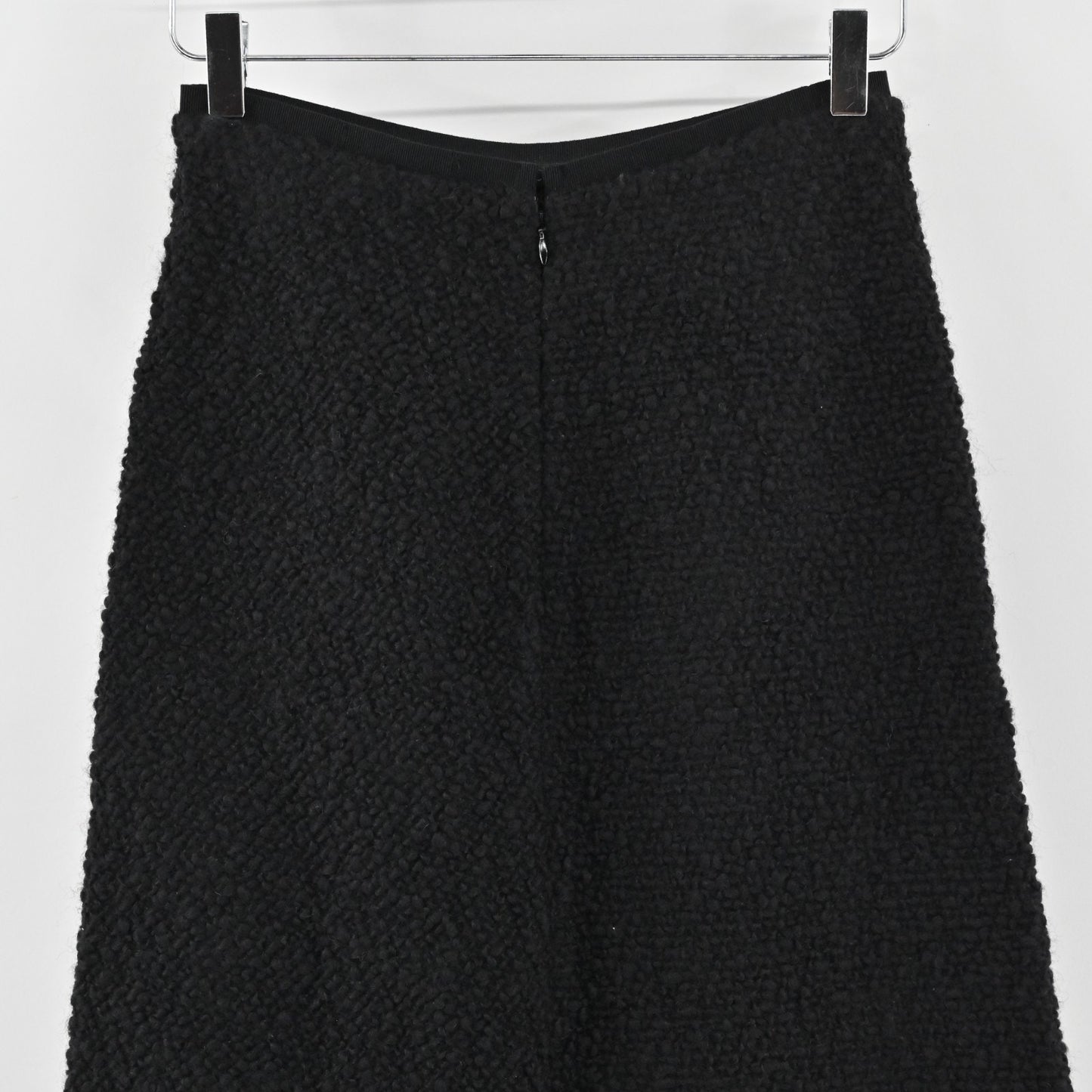Isabel Marant Black Wool Tweed Skirt Size 36 Front Slit ALine Classic Midi Retro