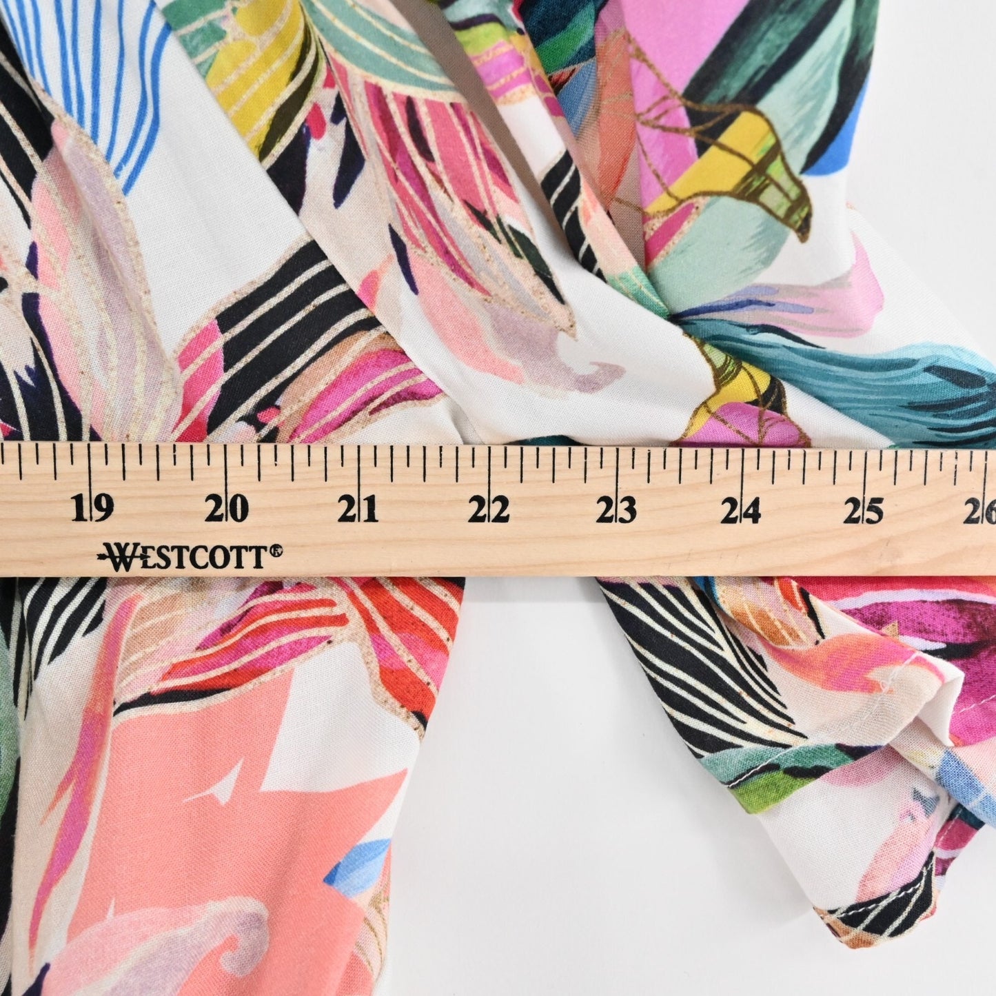 LA BLANCA Dress Size L Paradise Floral ALine Mini White Multi Off Shoulder