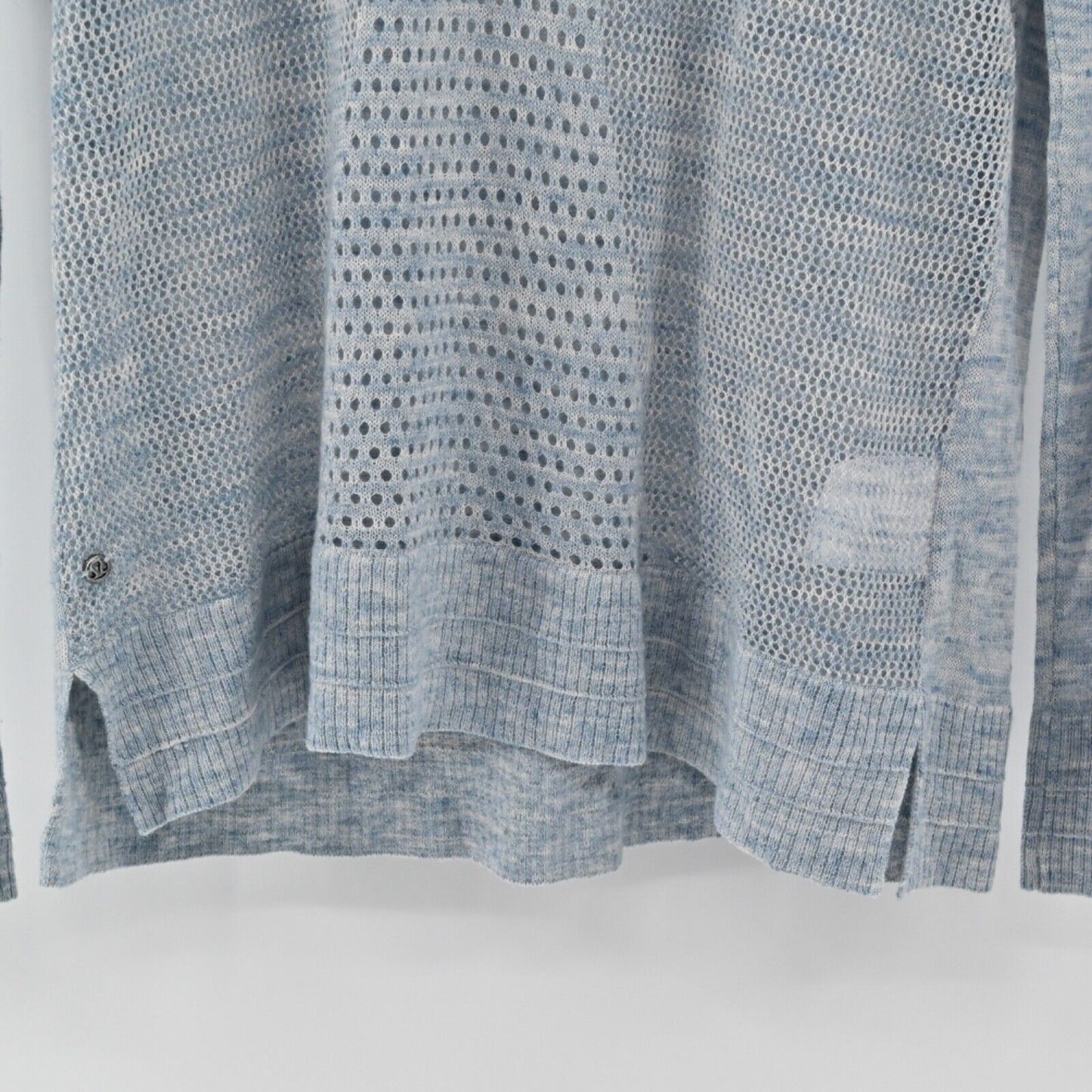 LULULEMON Top Womens Sz S Heather Blue Well Being Crew Sweater Linen Athleisure