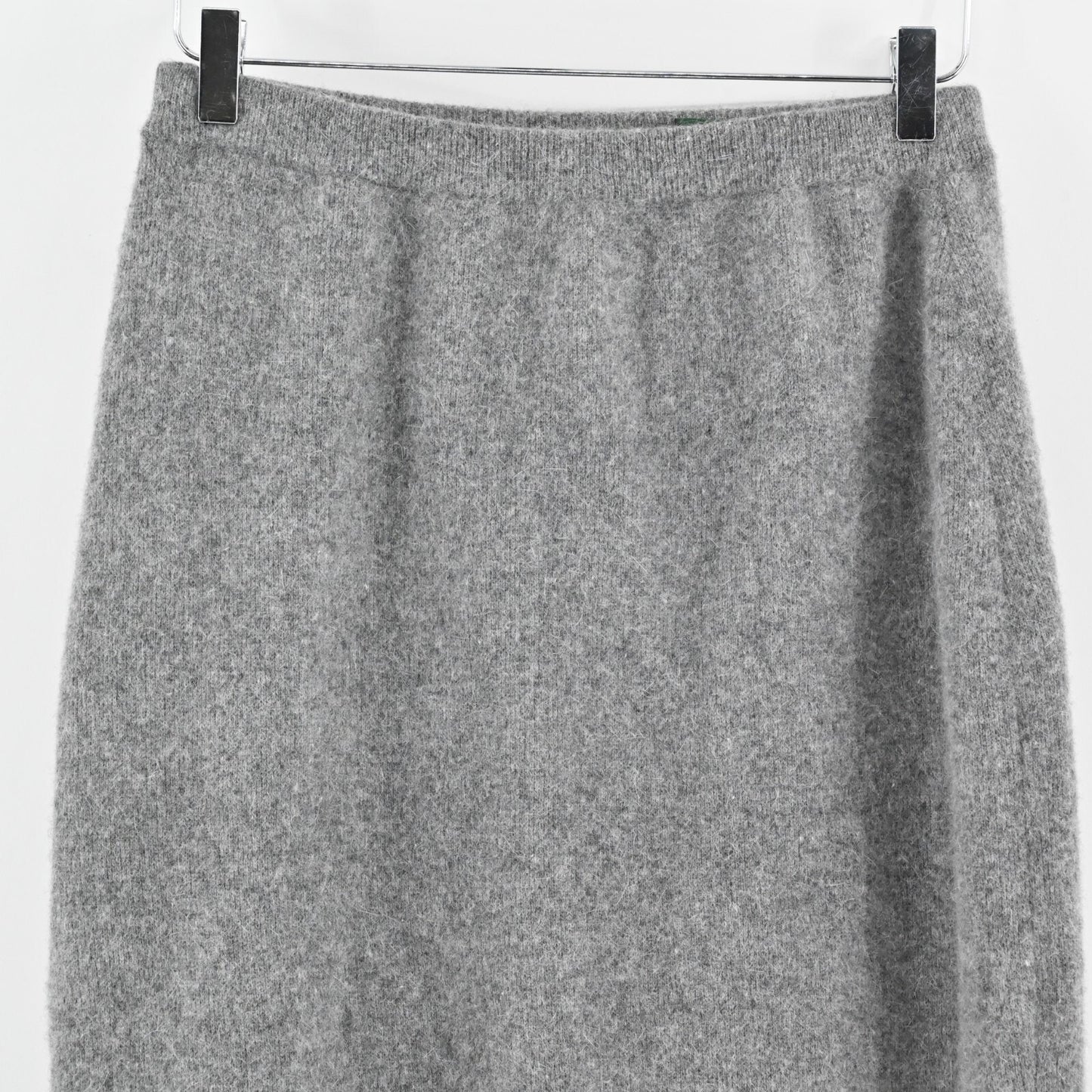 Vintage HUNT CLUB Skirt Sz M Gray Lambswool Angora Knit Pencil Pull On Academia