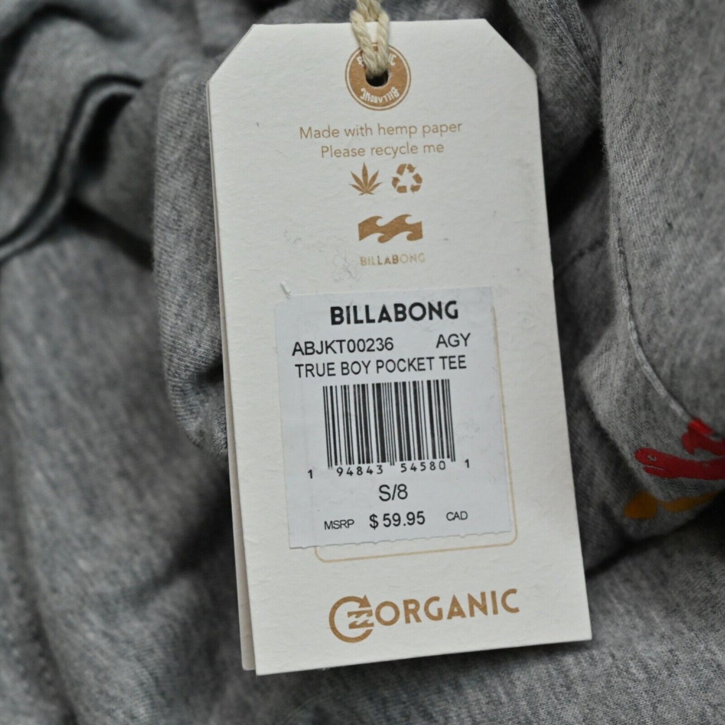 BILLABONG x WRANGLER T Shirt Womens Sz S Gray True Boy Pocket Rainbow Cotton NEW