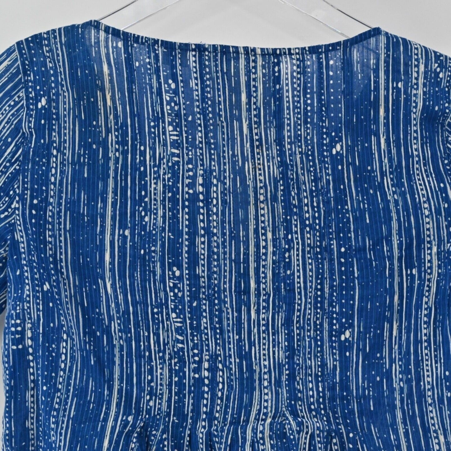 ANTHROPOLOGIE Top Womens Size 0 MAEVE Blue Stripe 100% Cotton Orchid Island Boho