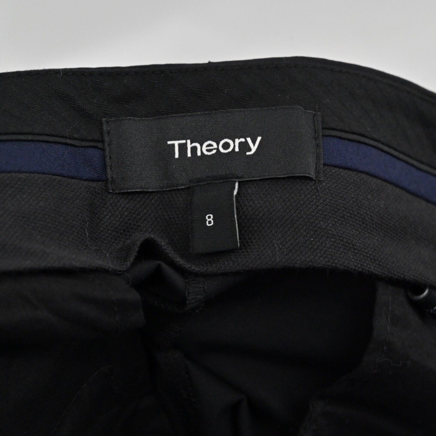 THEORY Skort Womens Sz 8 Black Cotton Blend Stretch High Rise Rileena Mini Wrap