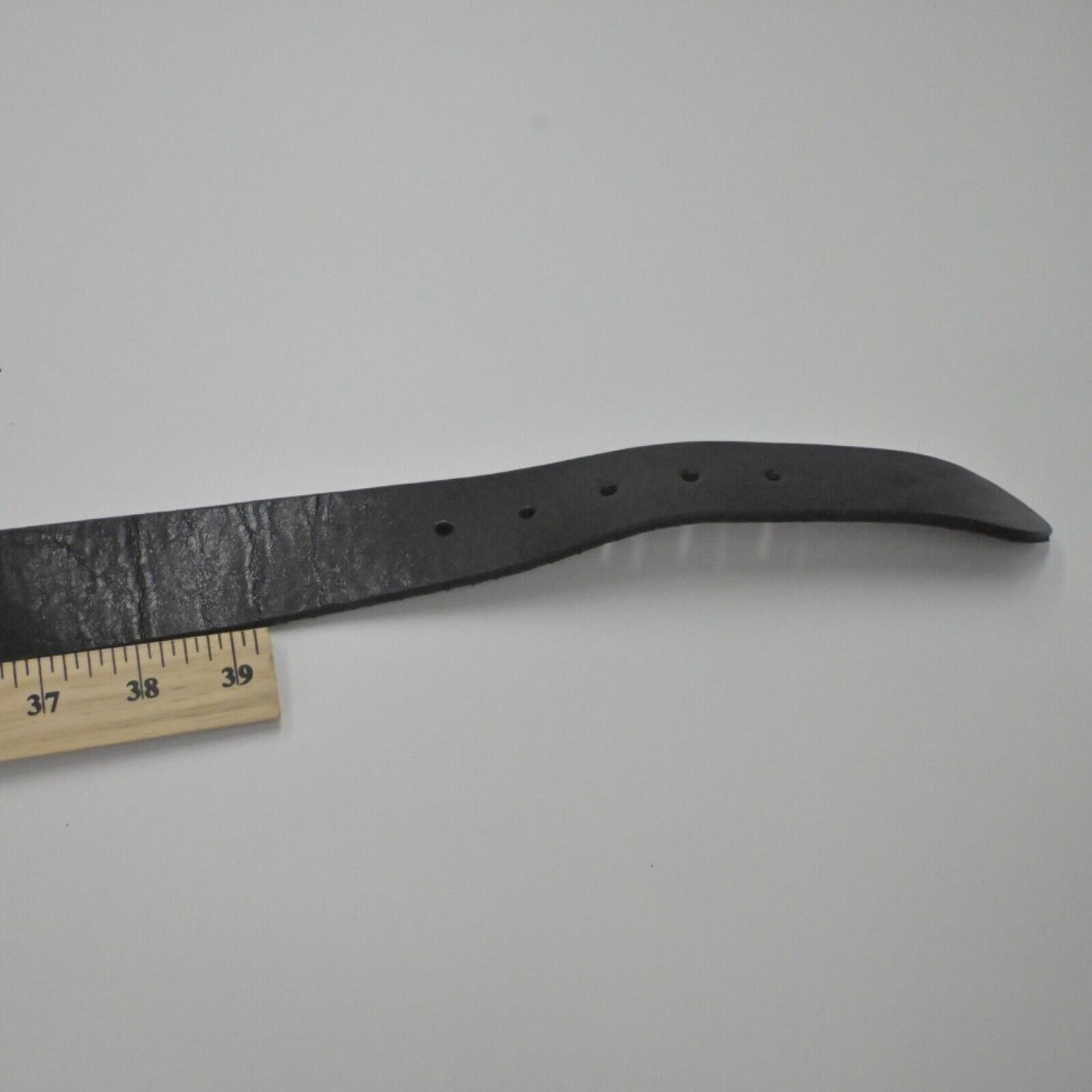 Vtg APONTE Belt Mens Size 42/52 Black Leather Silver Buckle Made In Italy 00s