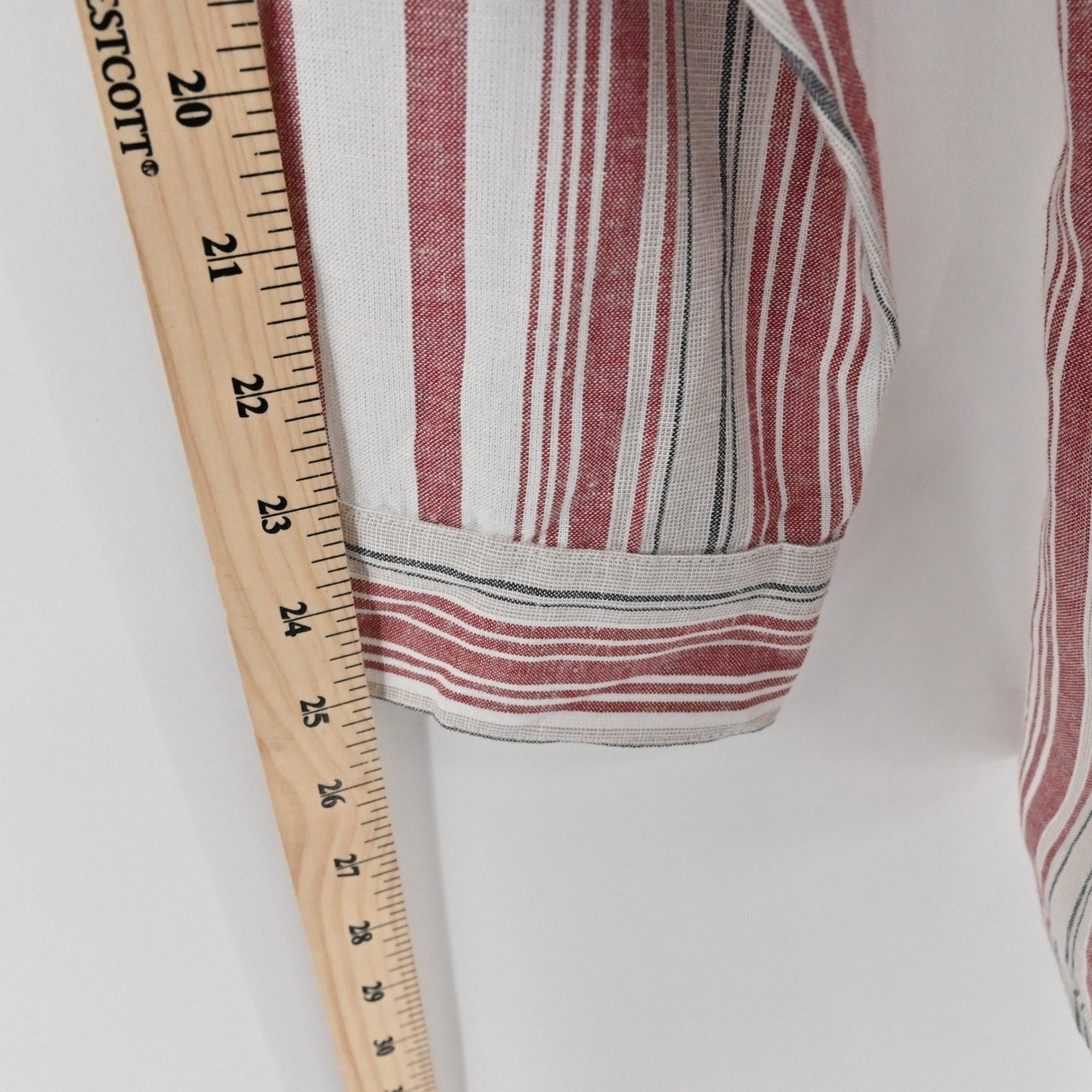 Soft Surroundings Womens Repose Berry Stripe Beaded Tunic Sz XL Boho Button Top