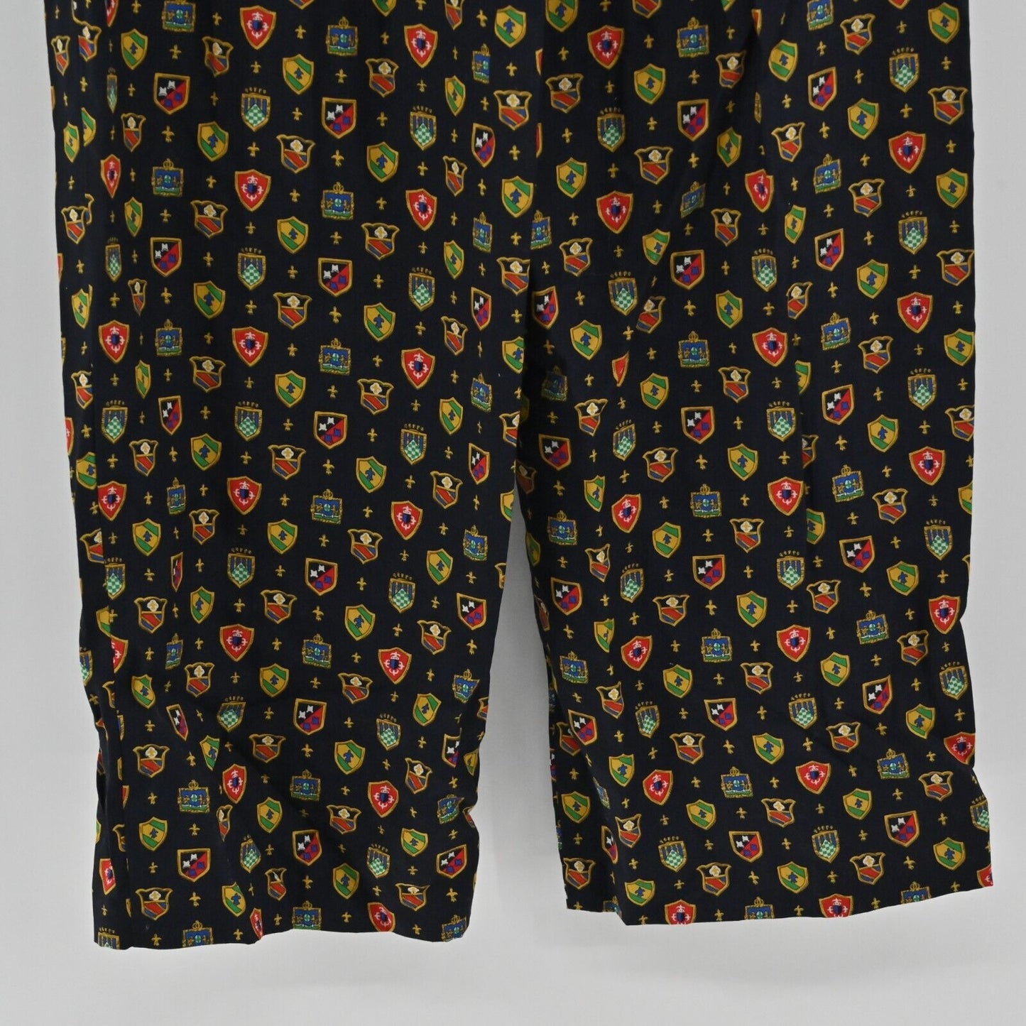 Vtg CLAUS Pants Womens Sz S Black Academia Crest High Rise Pleated Wide Leg 90s