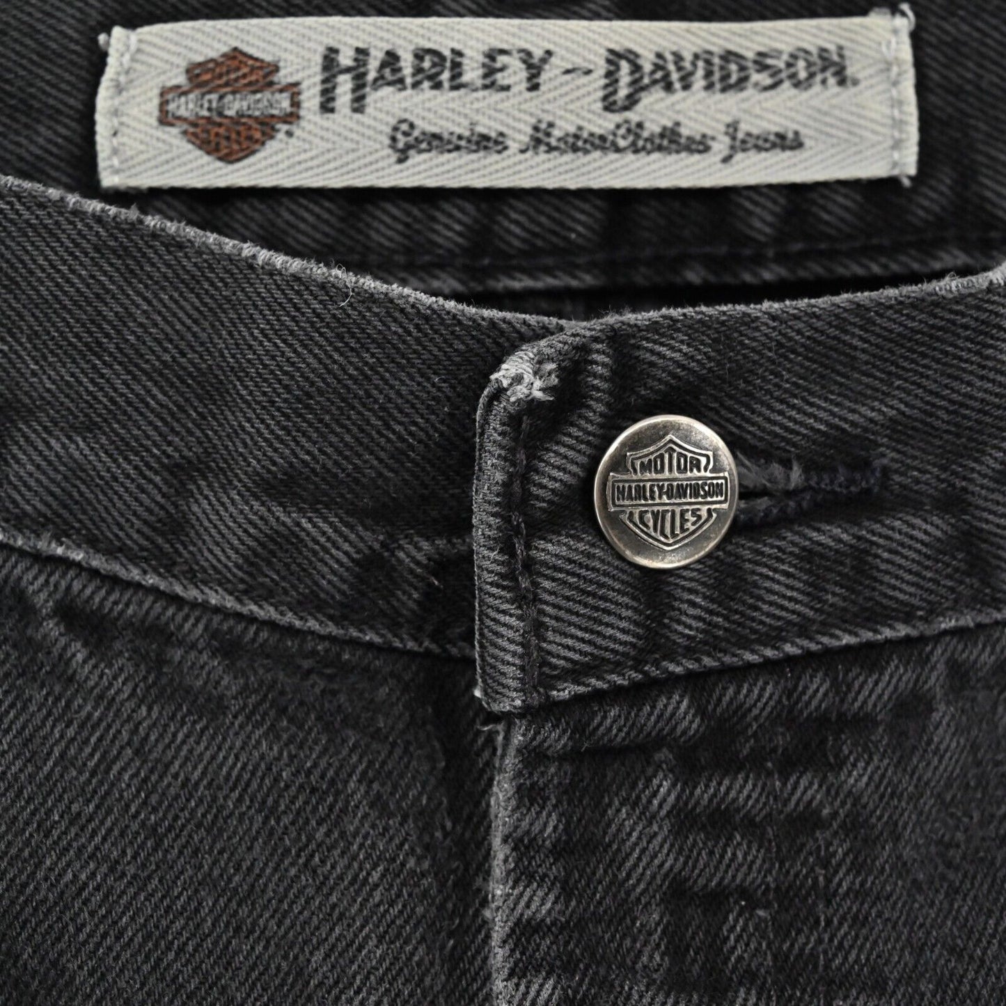Vtg HARLEY DAVIDSON Jeans Mens Size 38/32 Black Relaxed Fit Genuine MotorClothes