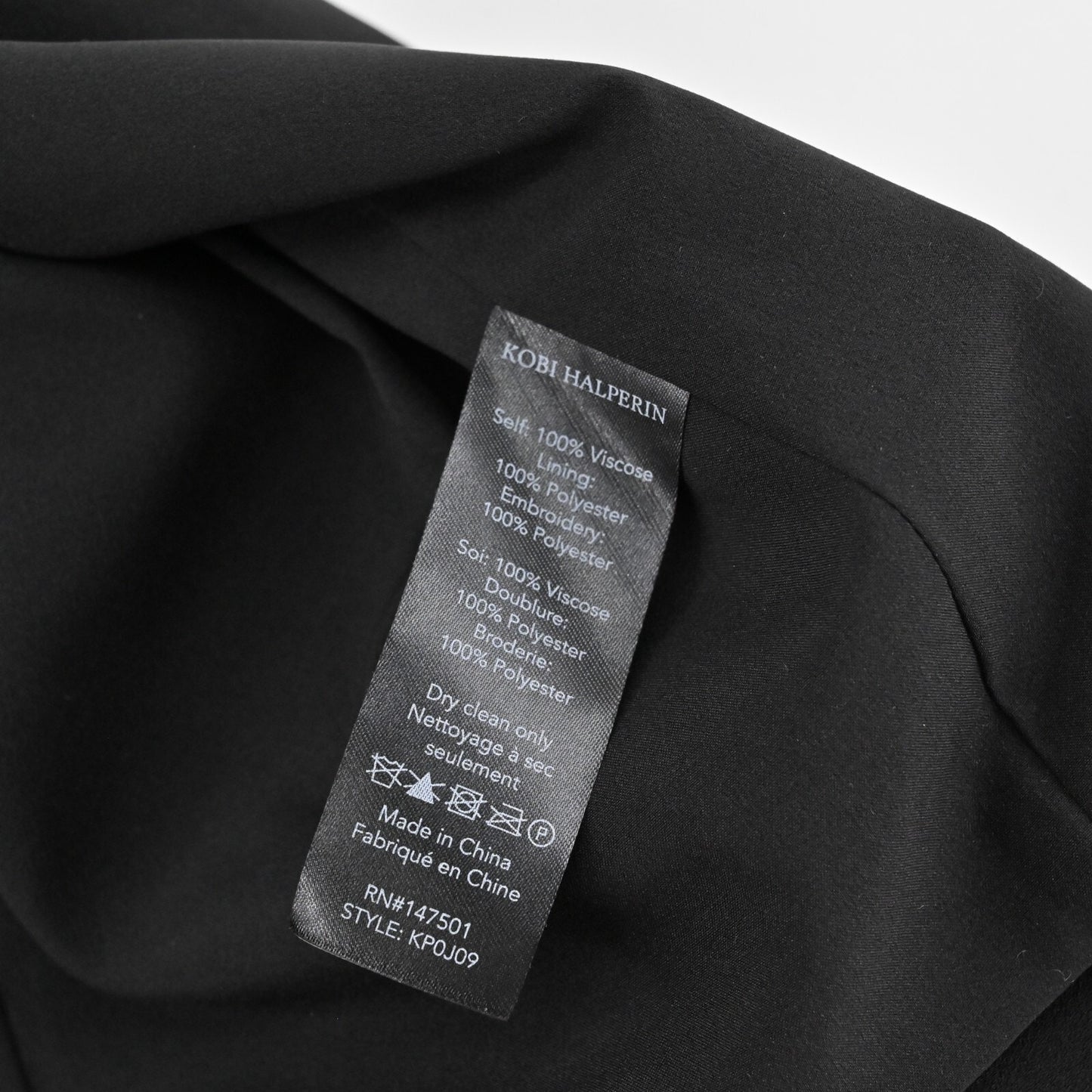 KOBI HALPERIN Embellished Jacket Womens Size S Black Beaded Palm Tree Blazer