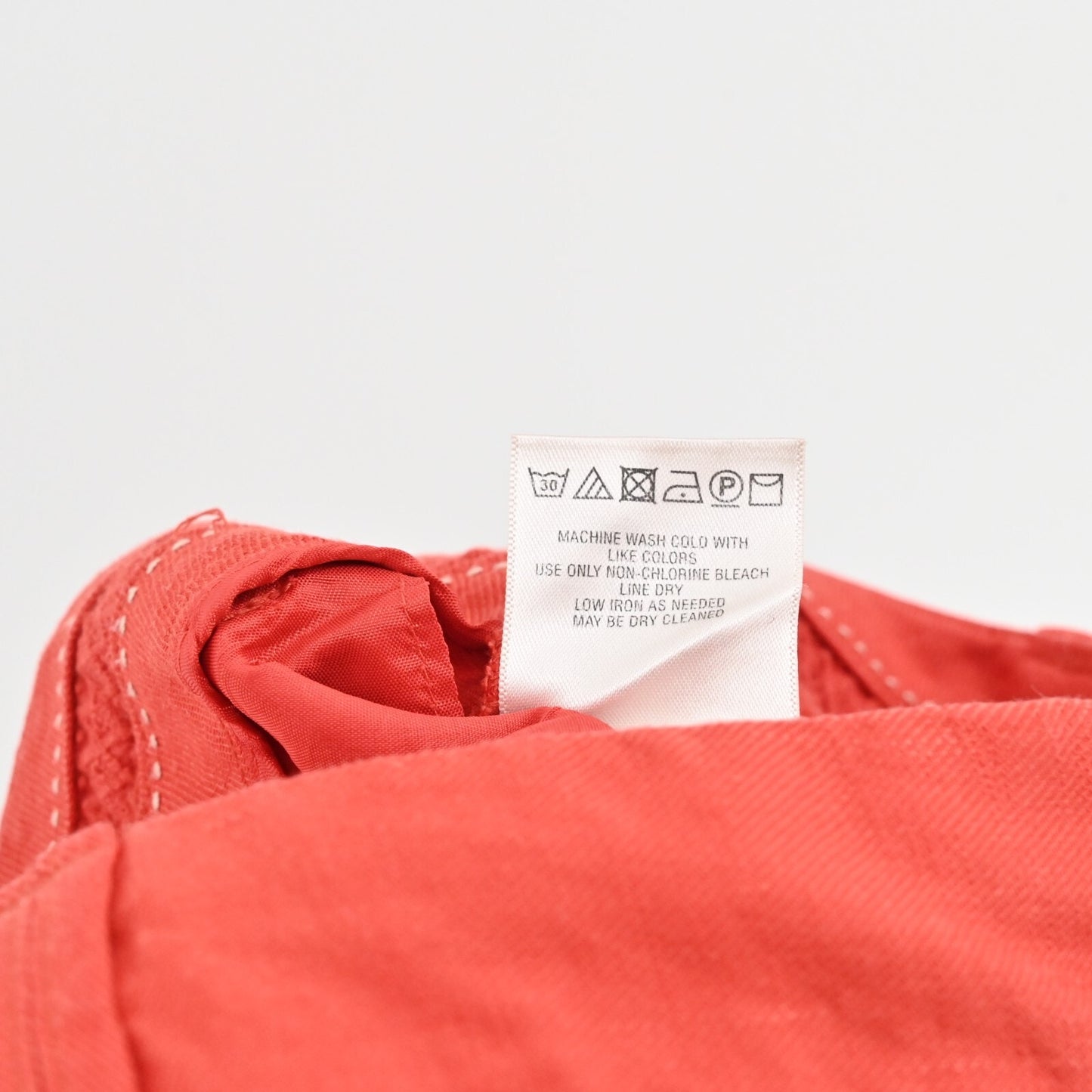 ANTHROPOLOGIE Pants Womens Size 4P Elevenses Coral Red Linen Blend Trousers