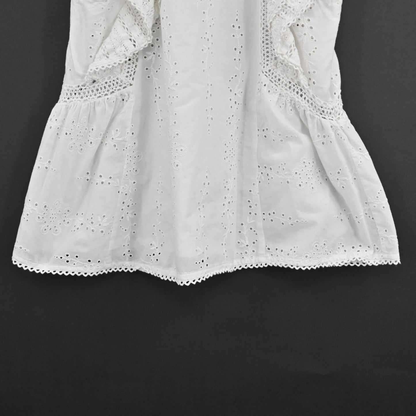 SEA Womens Lea Flutter Sleeve Top in Pure White Size 0 Blouse Cotton India Boho