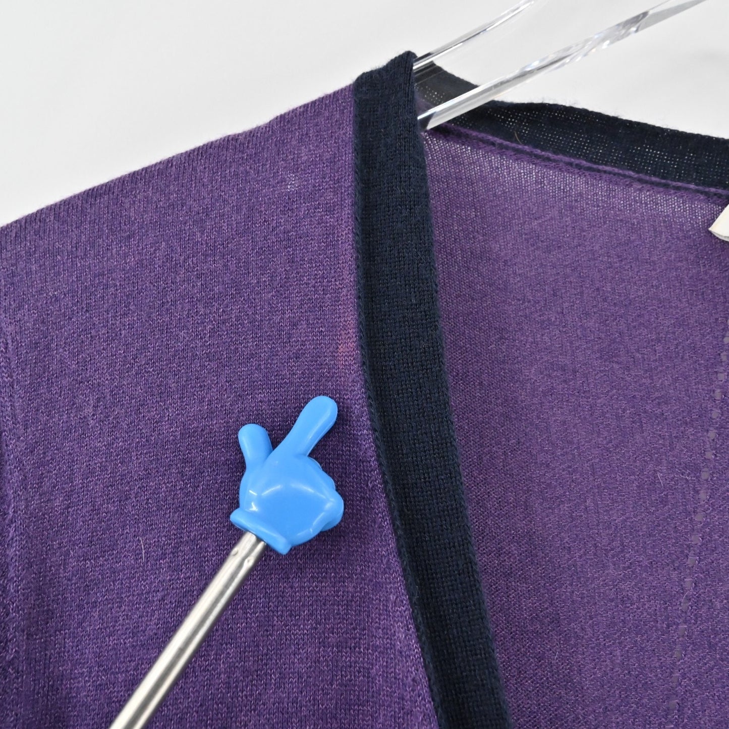 NINA RICCI Sweater Womens Size M Cashmere Blend Purple VNeck Knit Cardigan