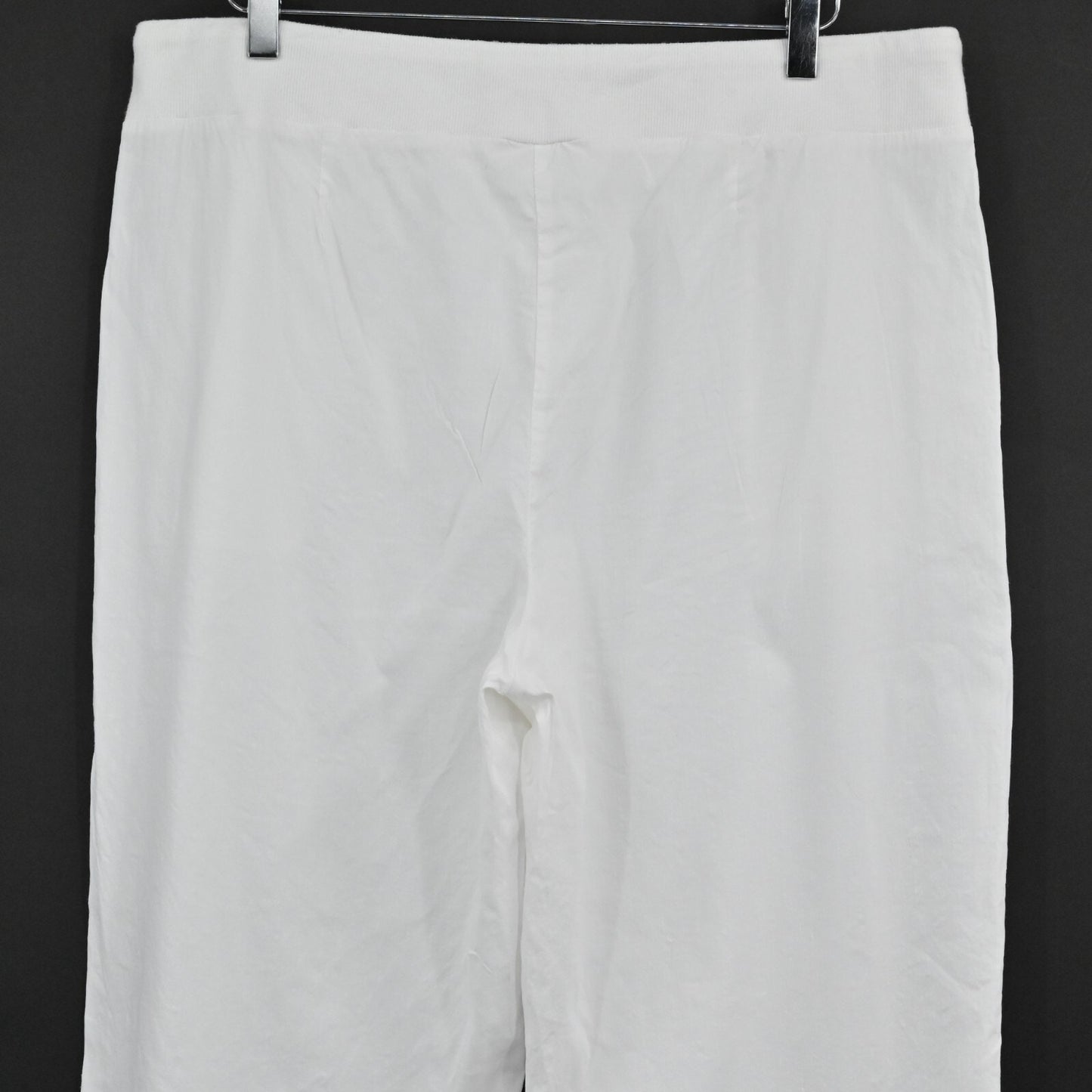 EILEEN FISHER Womens Organic Linen Pants Sz L Cropped White High Rise Lagenlook