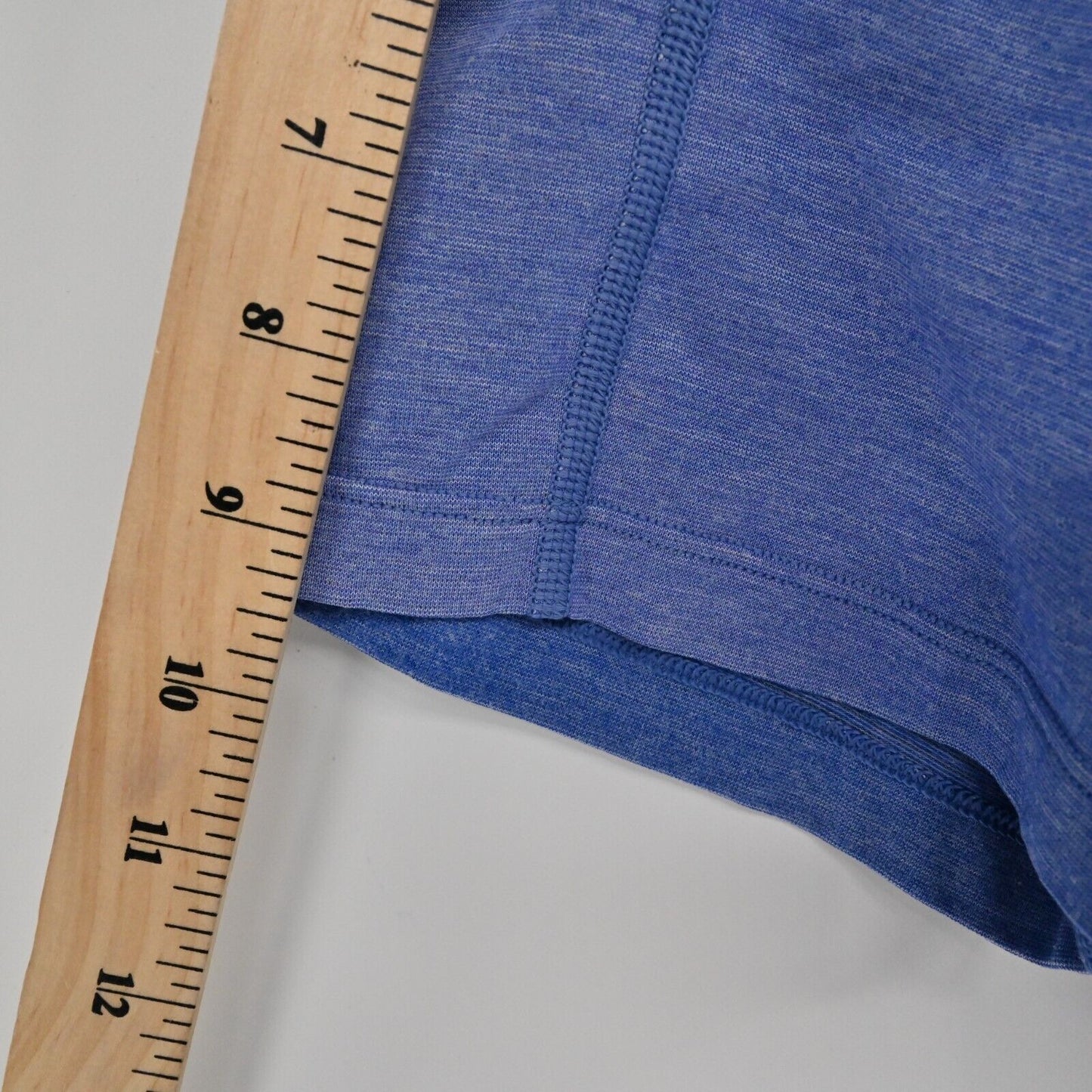 LULULEMON Polo Mens Size L Casual Heathered Blue Short Sleeve Shirt Collar Logo