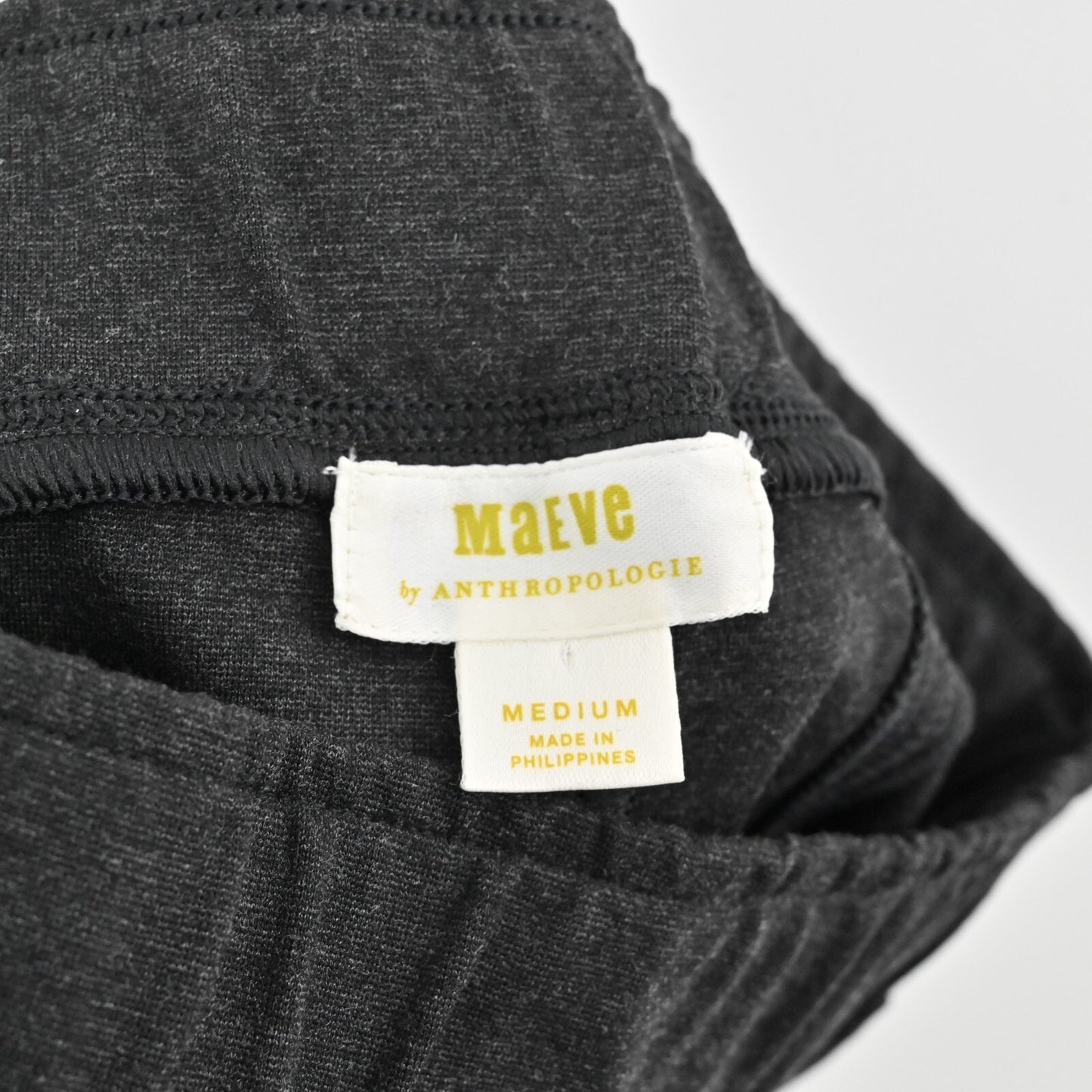 ANTHROPOLOGIE Womens Flare Pants Size M Maeve Gray Zip Pocket Hem Pull On Office