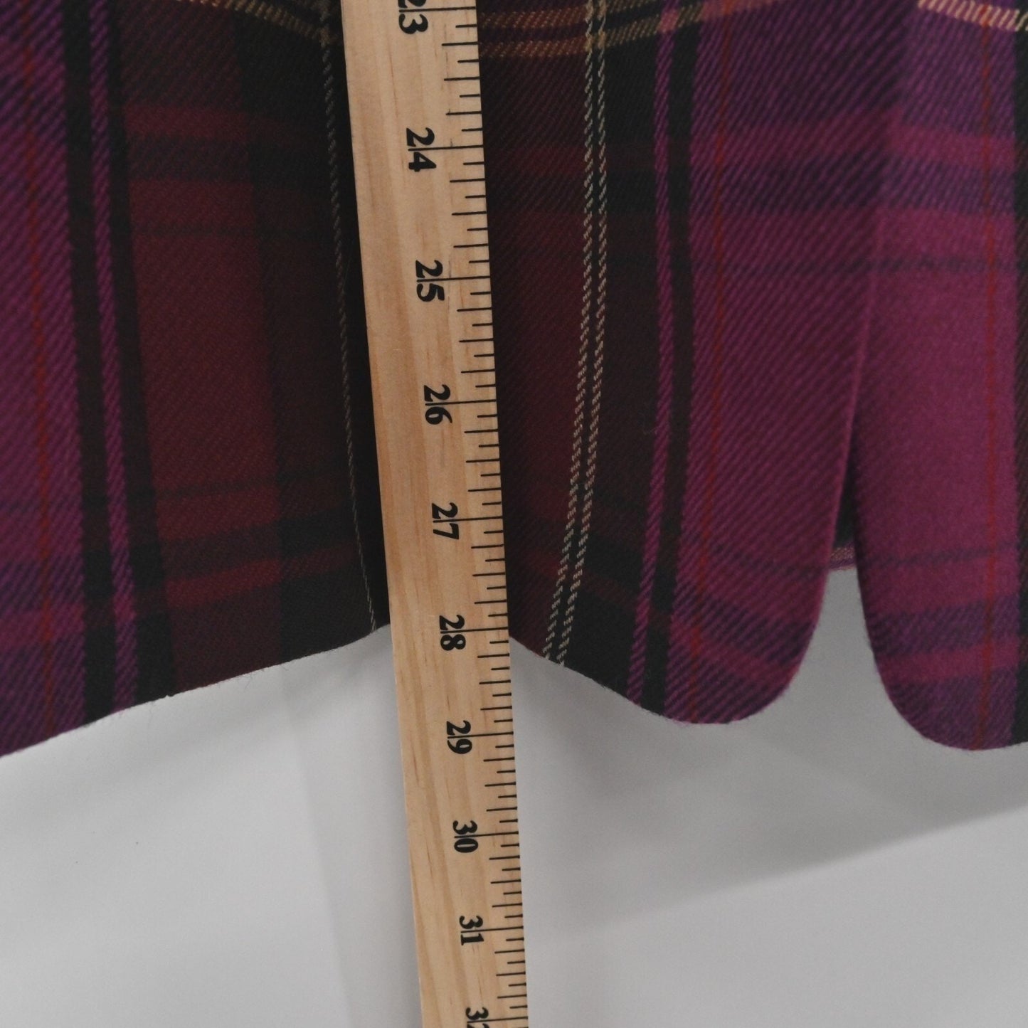 Vtg ELLEN TRACY Womens Wool Plaid Blazer Size 10 Purple Preppy Dark Academia Y2k