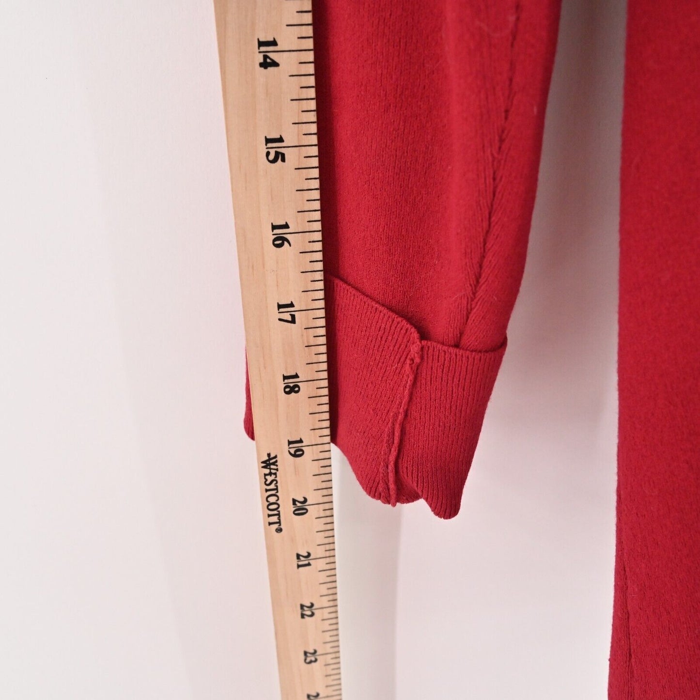 EILEEN FISHER Cardigan Womens Size S Red Italian Yarn Knit Open Front Sweater