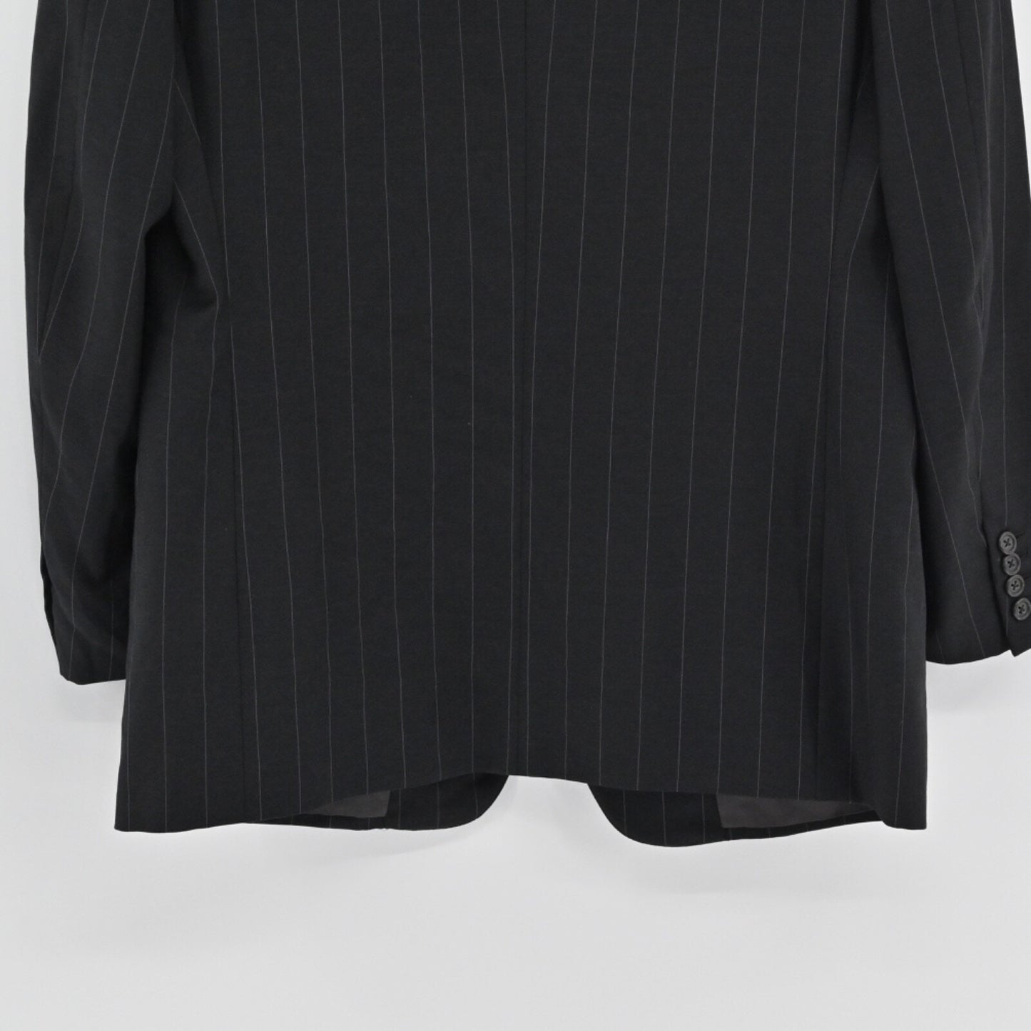 Vtg ERMENEGILDO ZEGNA Mens Pinstripe Blazer Size 46 Black Fine Worsted Wool 90s