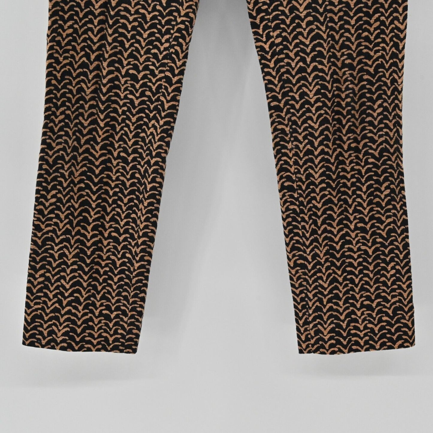 ANTHROPOLOGIE Pants Womens Size 4 Cartonnier Charlie Ankle Brown Black Print