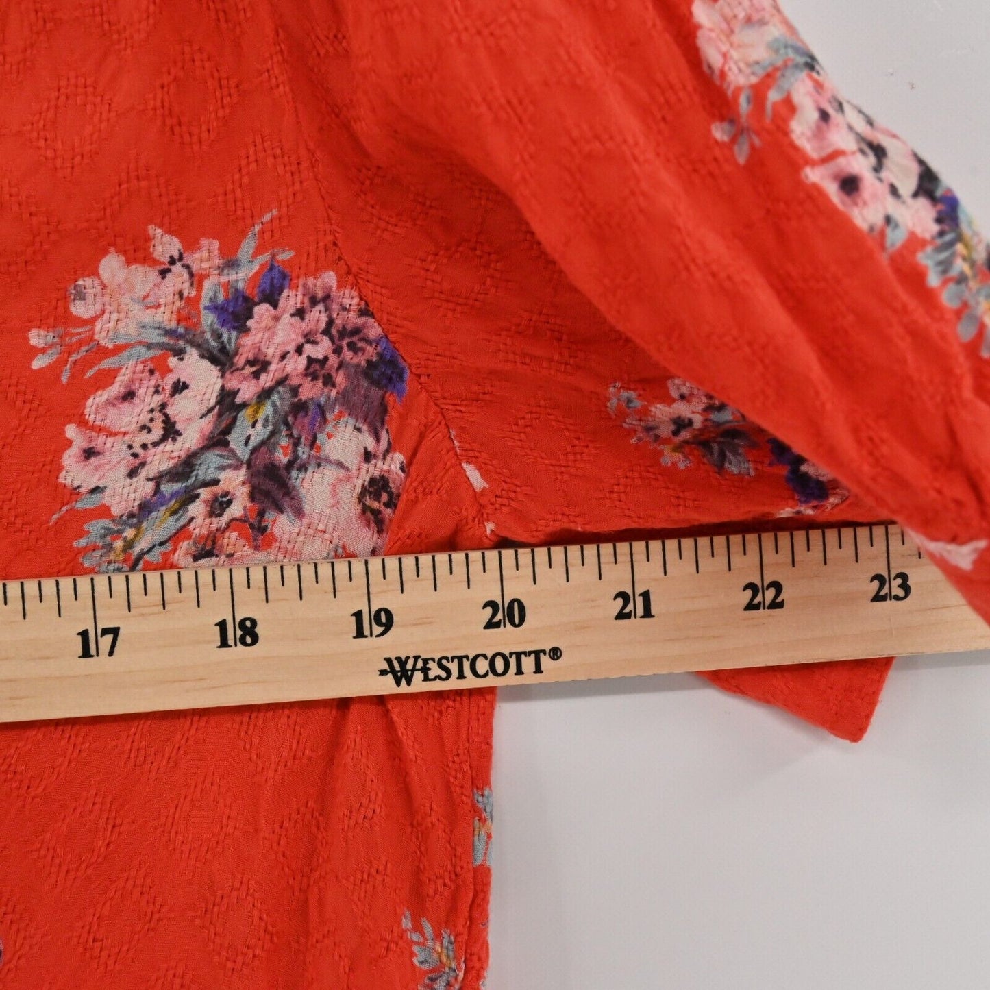 ANTHROPOLOGIE Top Womens Size 4 Maeve Hansley Orange Floral Button Front Blouse