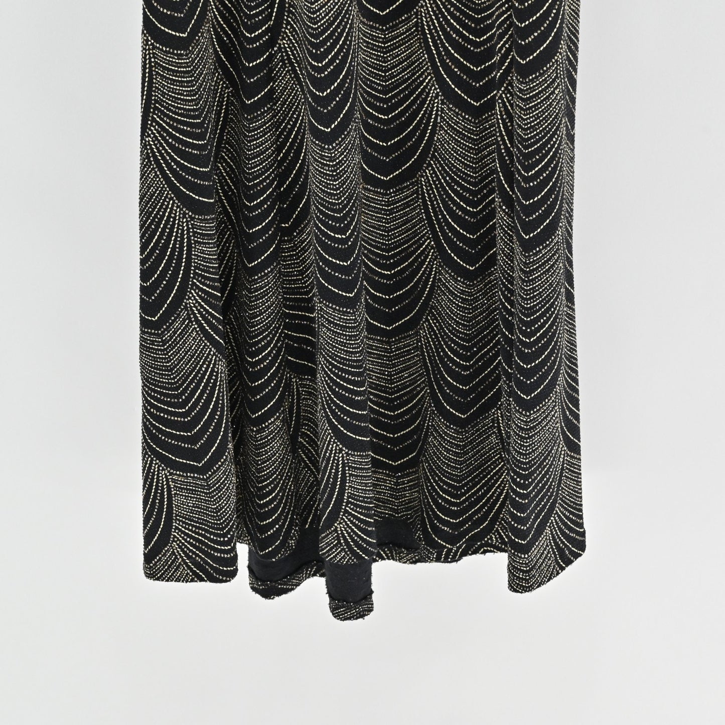 Vtg Y2k Whimsigoth Dress Size M Black Gown Sleeveless Gold Metallic Fairygoth