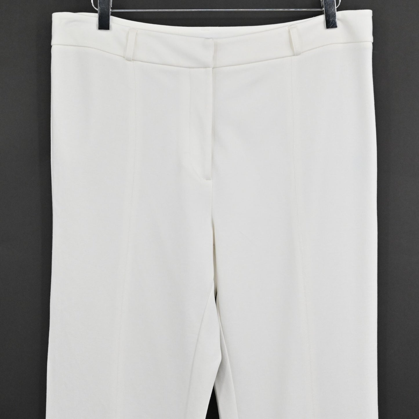 J MCLAUGHLIN Womens Pants Size 12 White High Rise Straight Stretch Slit Hem