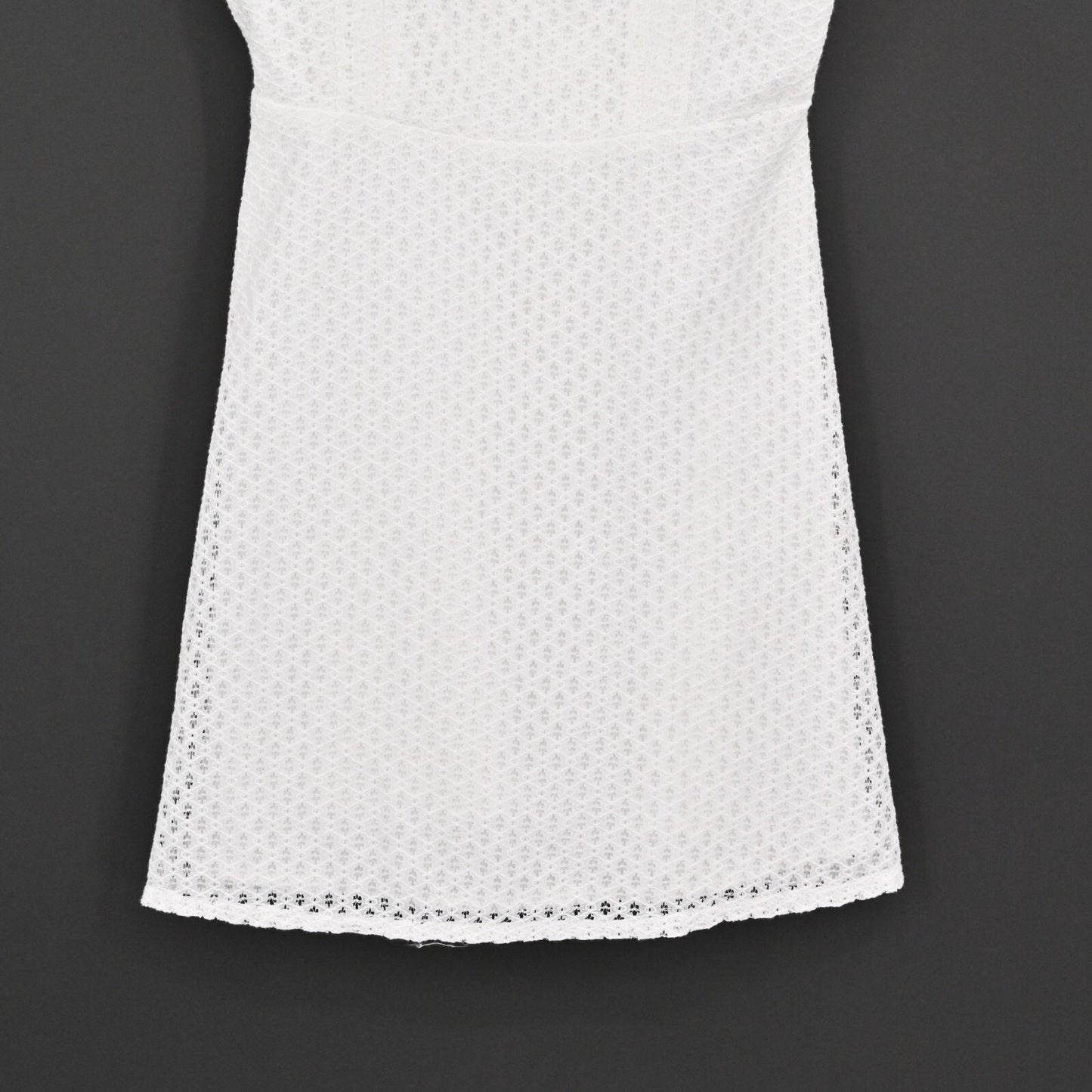 BCBGENERATION Dress Size 0 White Eyelet Cotton Skater Tie Shoulders Bridal NEW