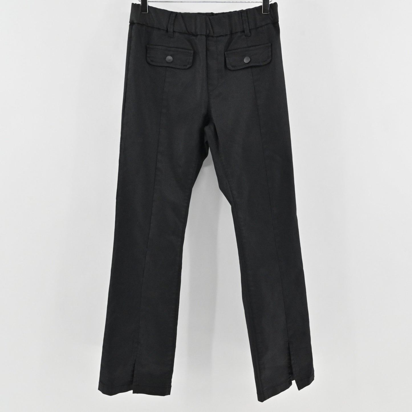 Bevy Flog Womens Adele Black Pants Size 30 Slit Flare Ankle Pull On Casual