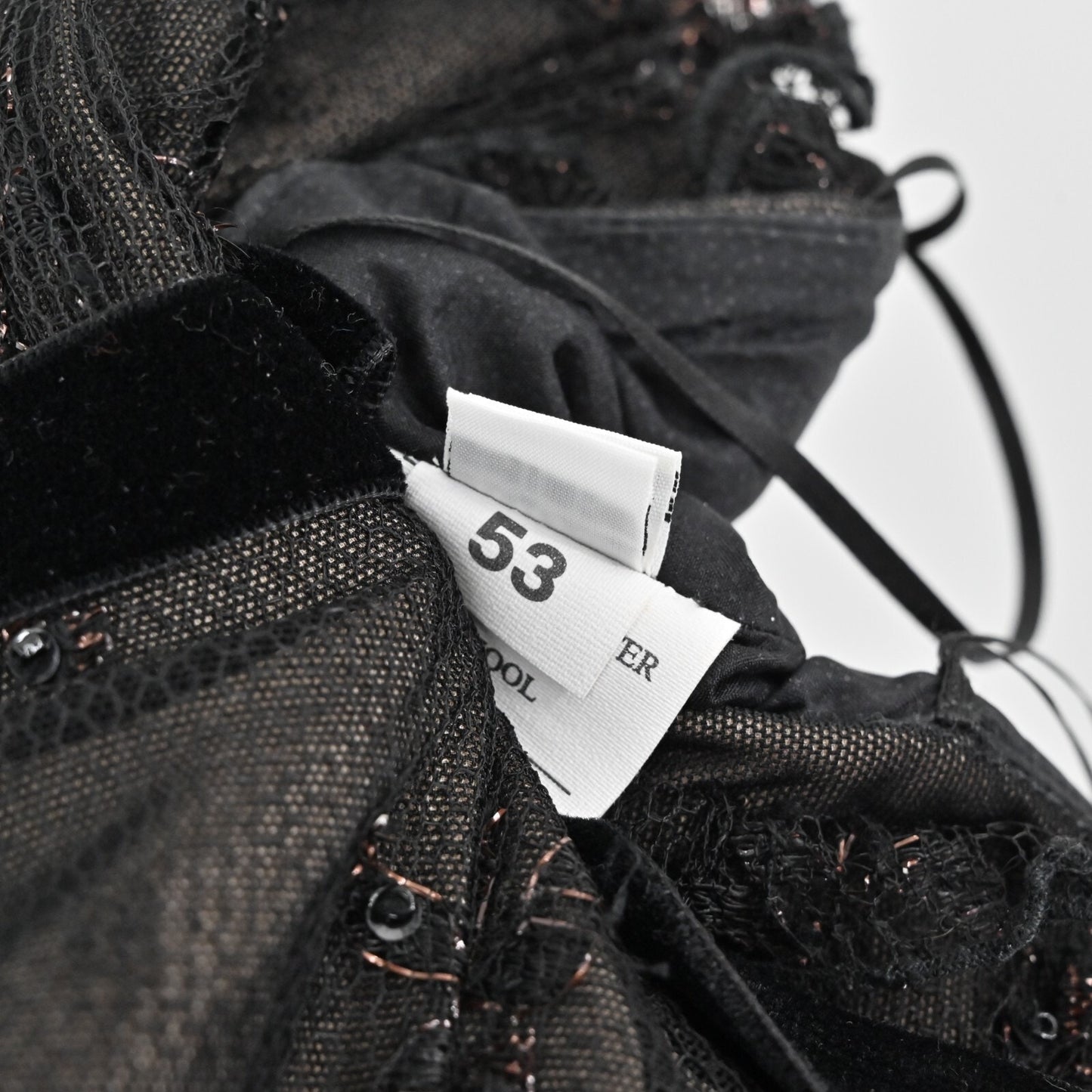 Vtg Black Gown Dress Size S Silk Whimsigoth Sequin Beaded Fairygoth Strapless