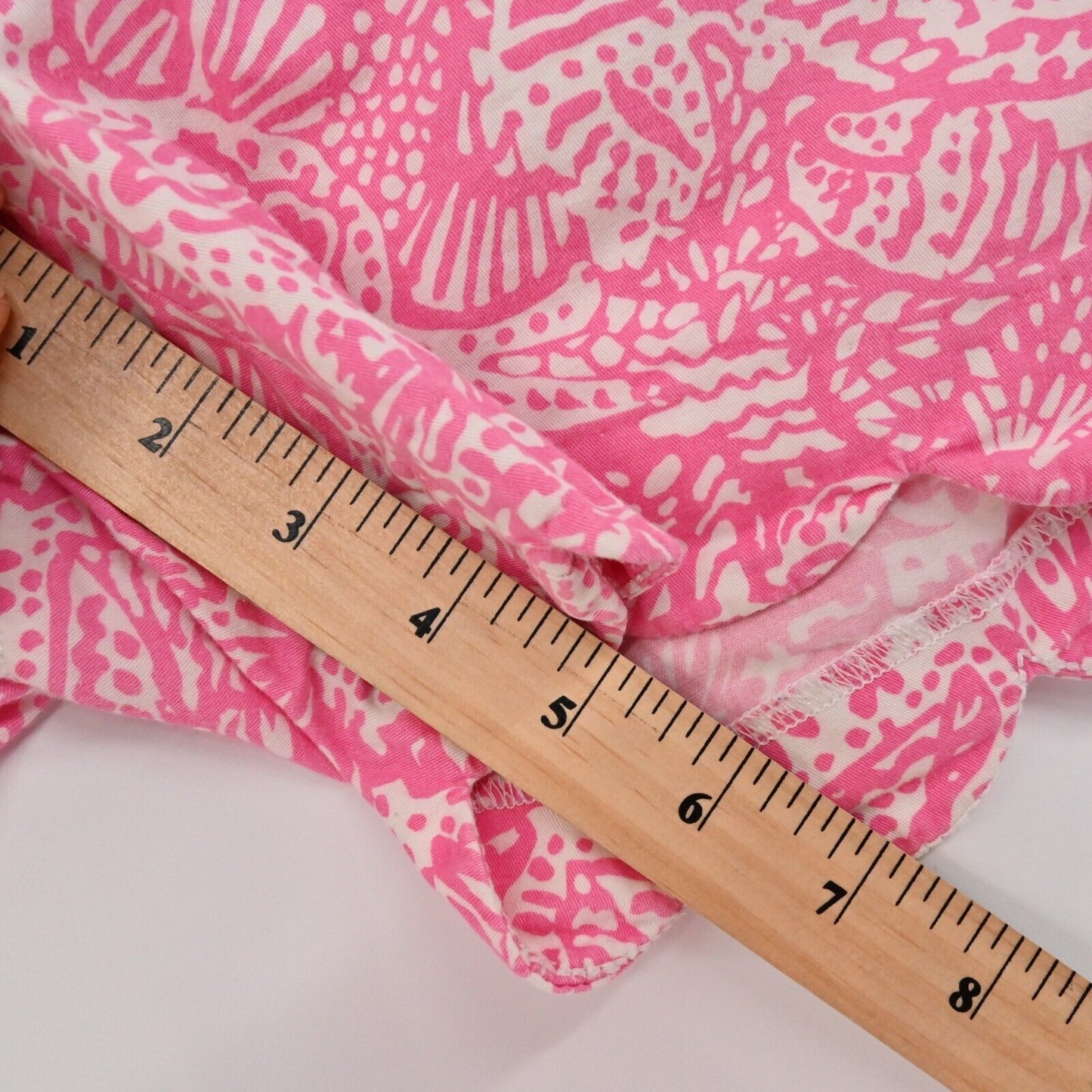 LILLY PULITZER Shorts Womens Size 4 Buttercup Scalloped 5" Pink White Print