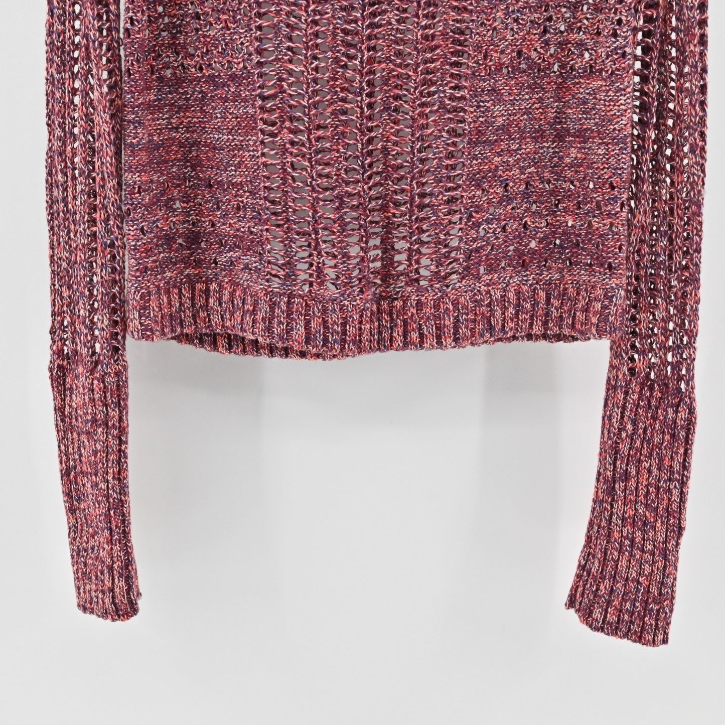Free People Womens Goccia Open Crochet Sweater Size M Linen Blend Cropped Boho