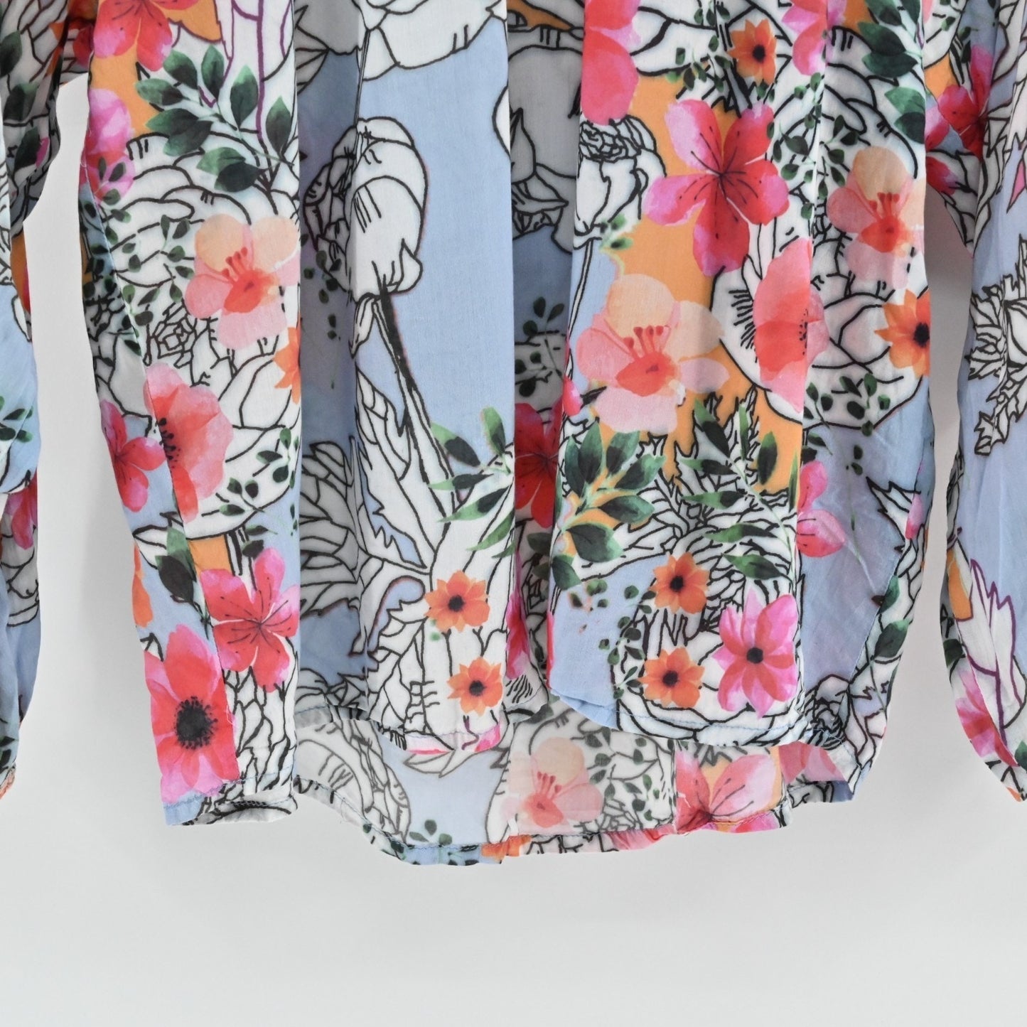 Tolani Collection Womens Floral Top Size S Balloon Sleeve Peasant Blouse India