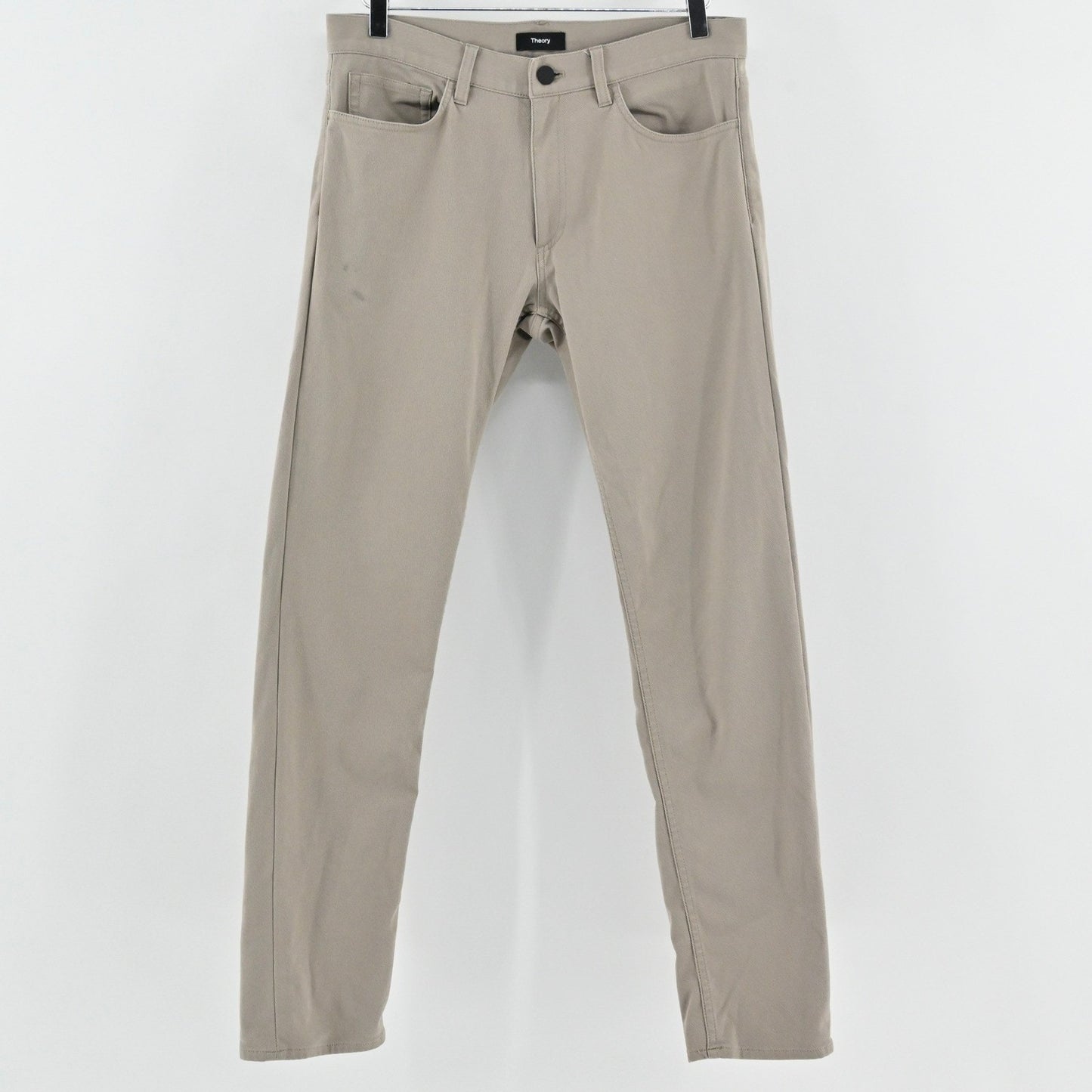 Theory Mens Raffi Neoteric Twill Pants Size 31 Beige Cotton Blend Stretch