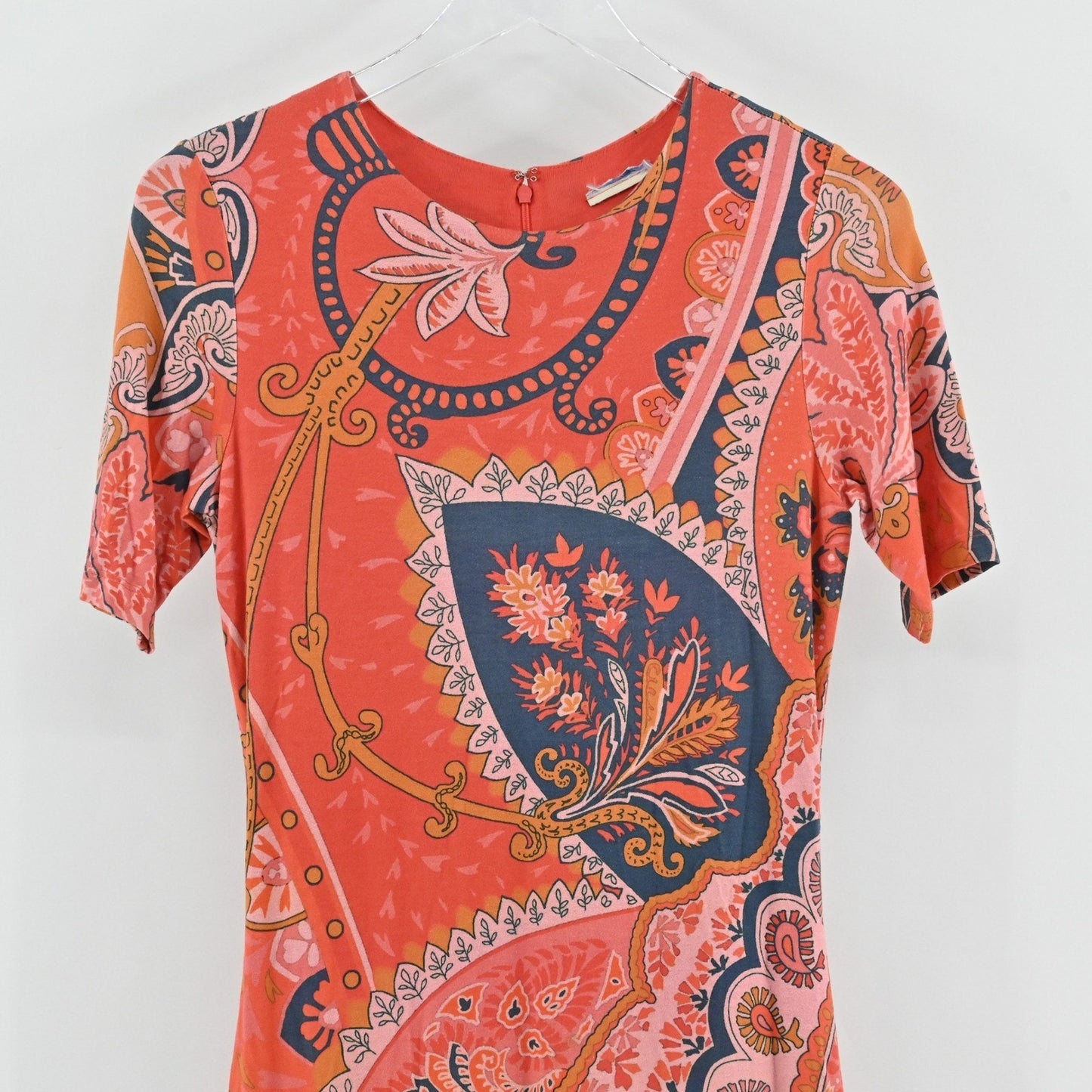 Anthropologie Farm Rio Giannina Knit Midi Dress Size S Bohemian Paisley Fitted
