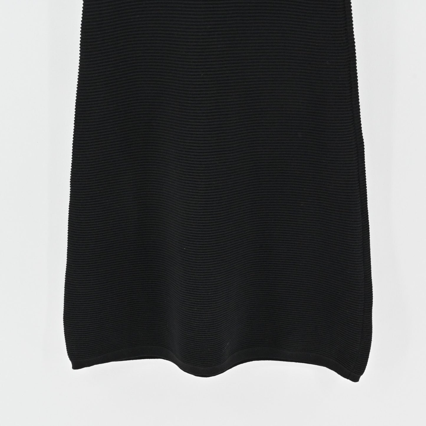 TRUSSARDI Ribbed Dress Size XS Tru Black Button Detail Fitted Stretch Midi