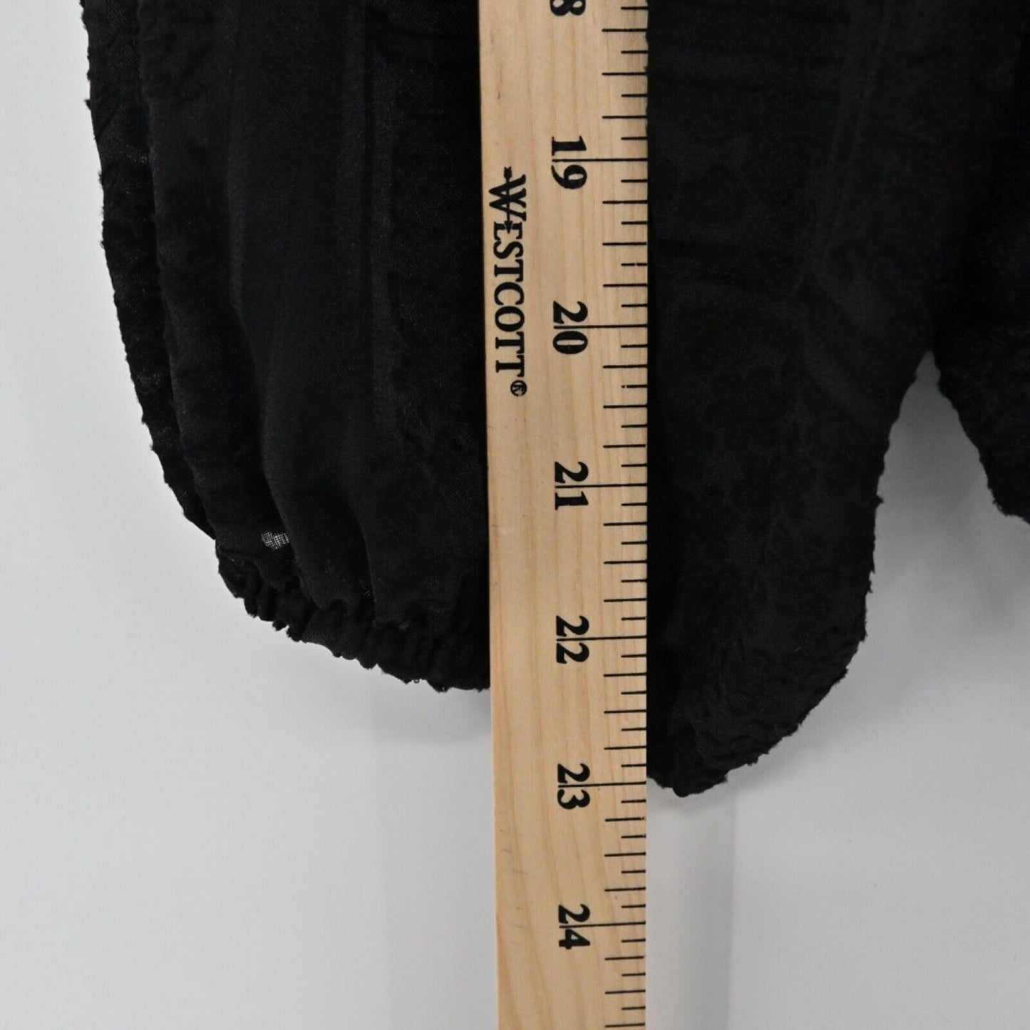 MAEVE by ANTHROPOLOGIE Top Womens Size S Black Patchwork Burnout Balloon Sleeve