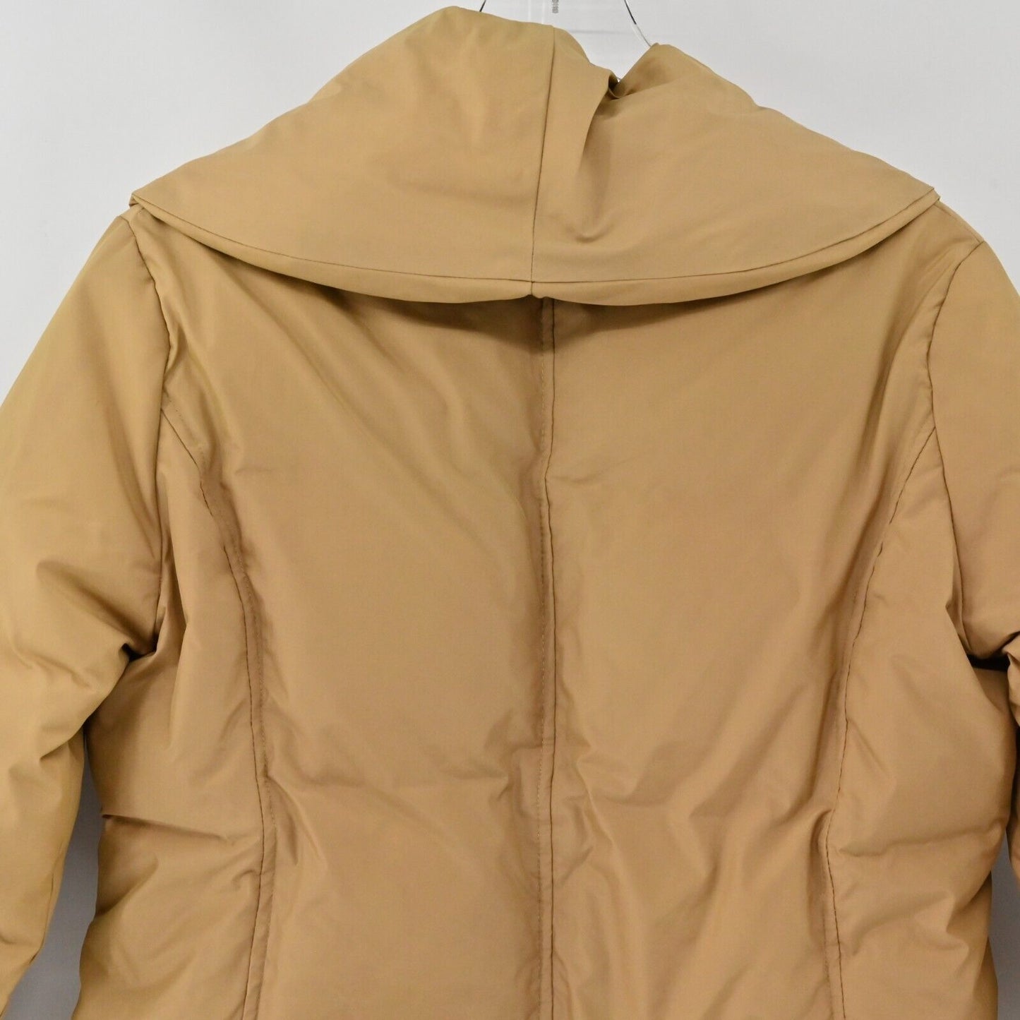 ZARA Jacket Womens Size L Basic Puffer Long Sleeve Brown Button Coat Wide Collar