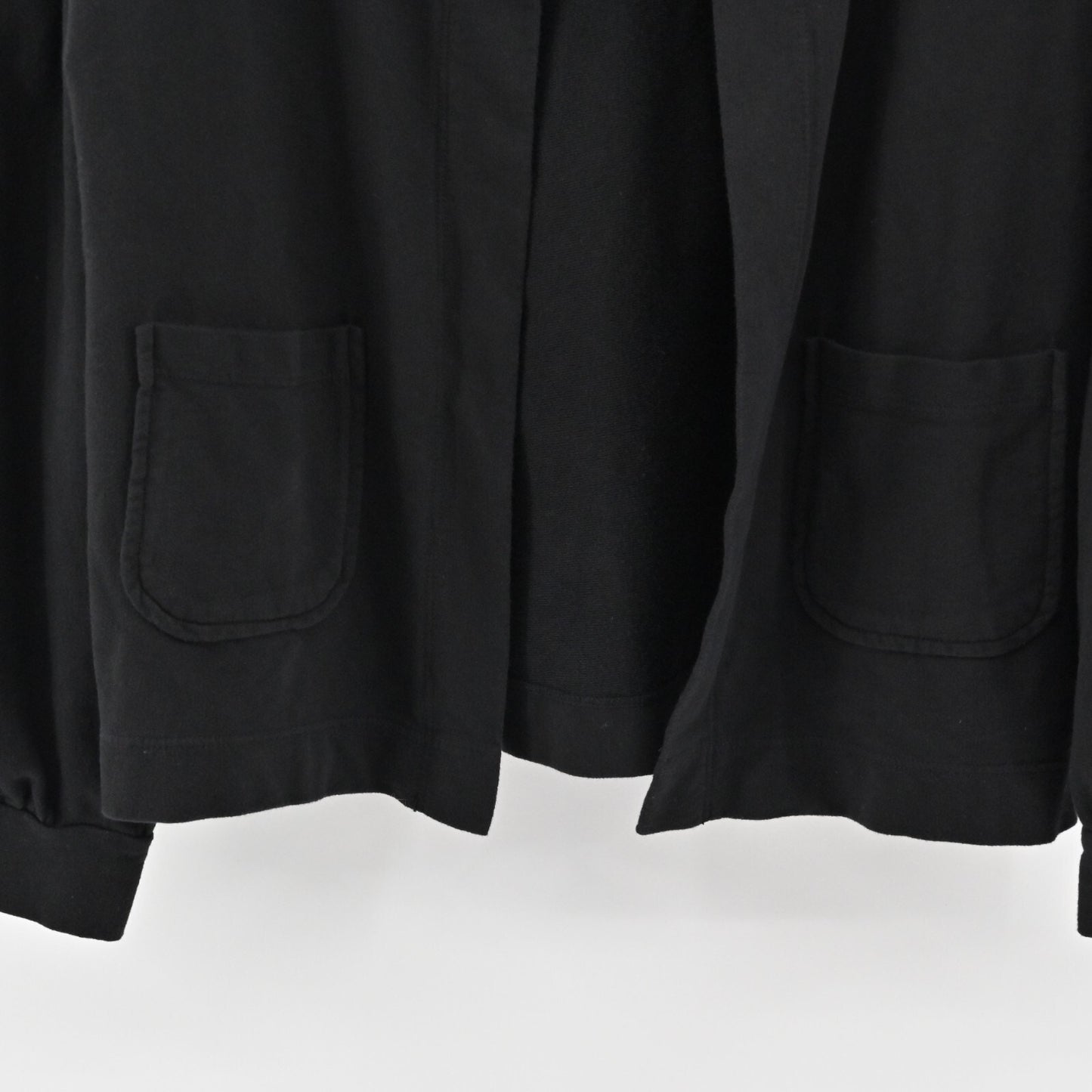ANTHROPOLOGIE Cardigan Womens Size M T.La Solid Black Open Front Patch Pocket