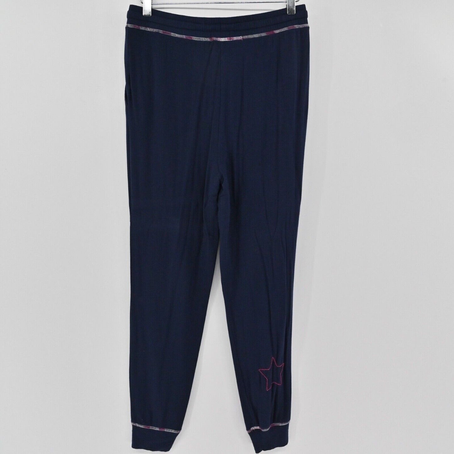 PELOTON Pants Womens Sz S Navy Blue Pink Logo High Rise Sleepover Jogger Sweats