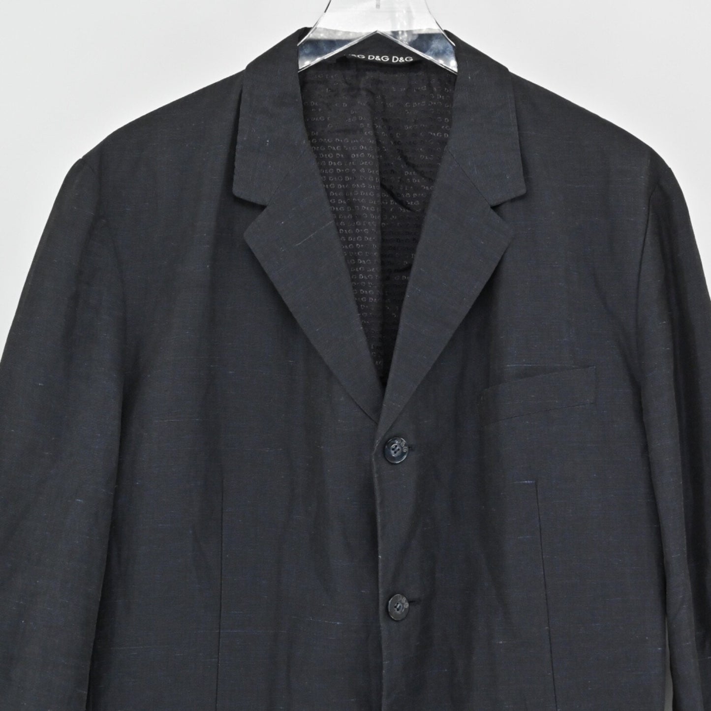 Vtg DOLCE GABBANA Mens Blazer Size 40 Heather Navy Blue Cotton Office Career 00s