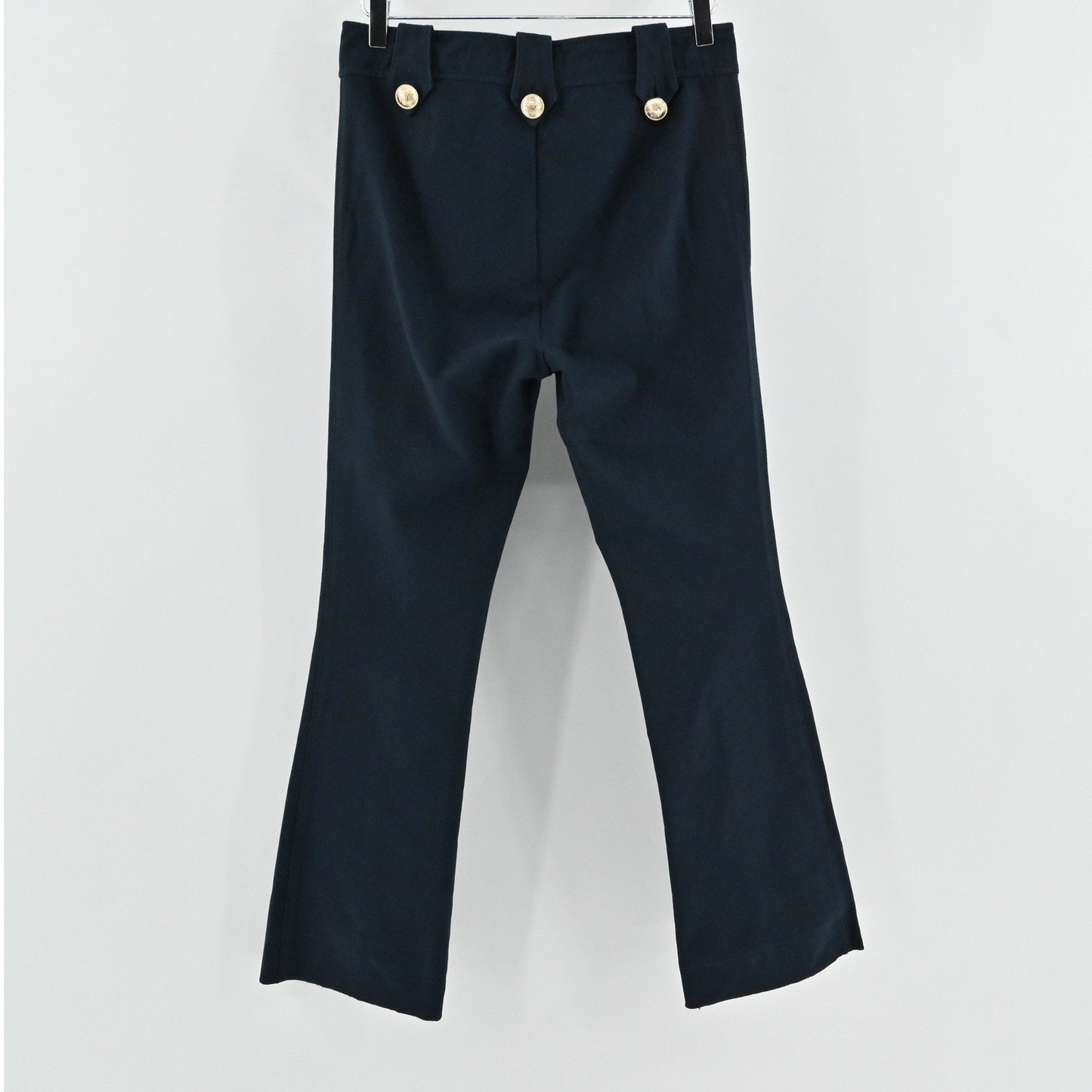 Derek Lam 10 Crosby Womens Robertson Pants Size 8 Sailor Navy Blue Gold Button