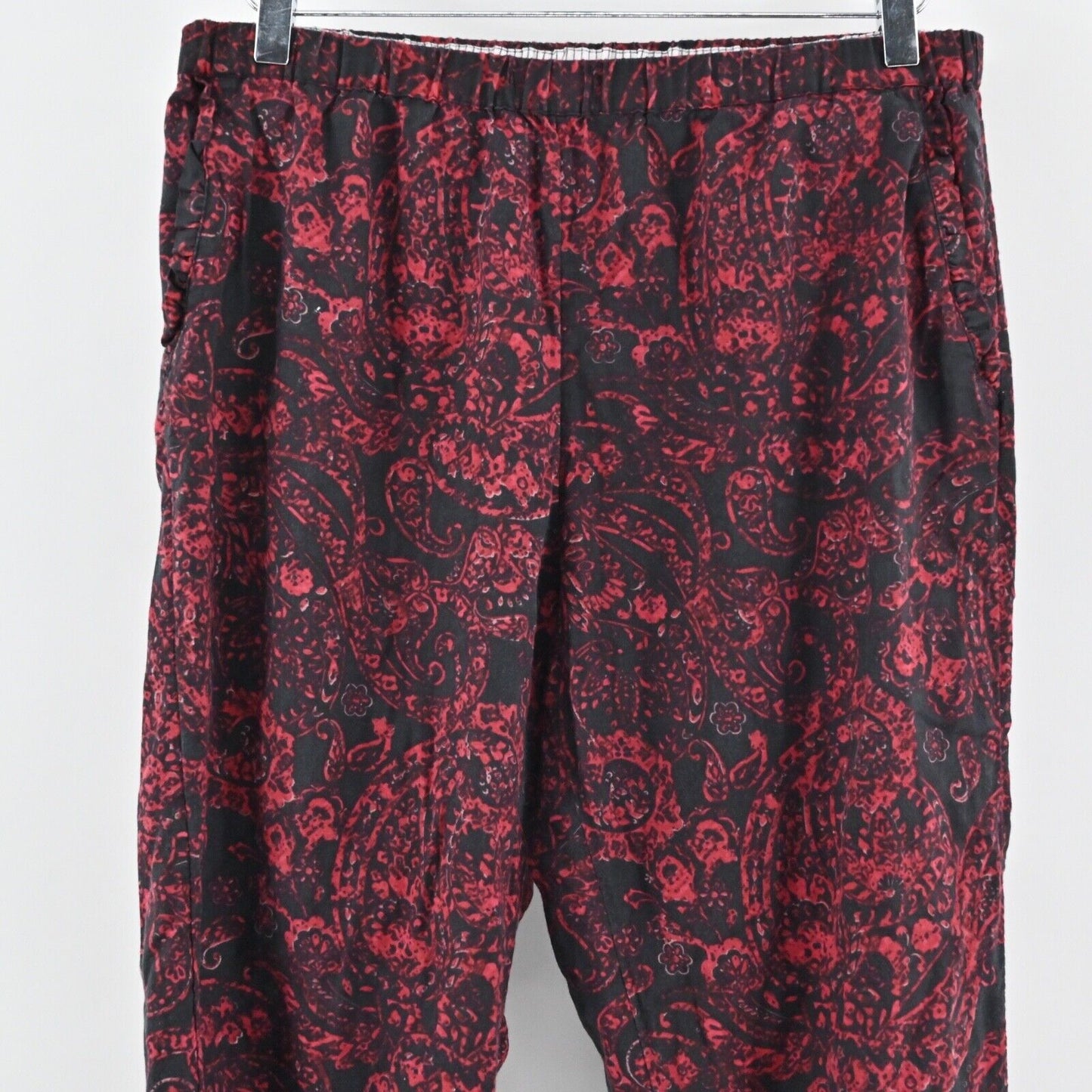 SOFT SURROUNDINGS Pajamas Womens Size M Red Paisley Cotton Elastic Waist Pants